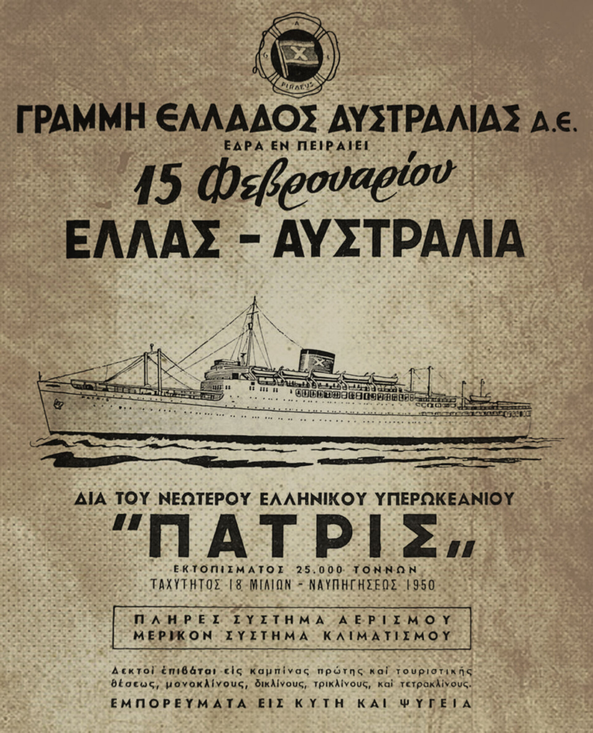 Πατρίς: Ελλάς-Αυστραλία | Πλήρες σύστημα αερισμού - Μερικόν σύστημα κλιματισμού