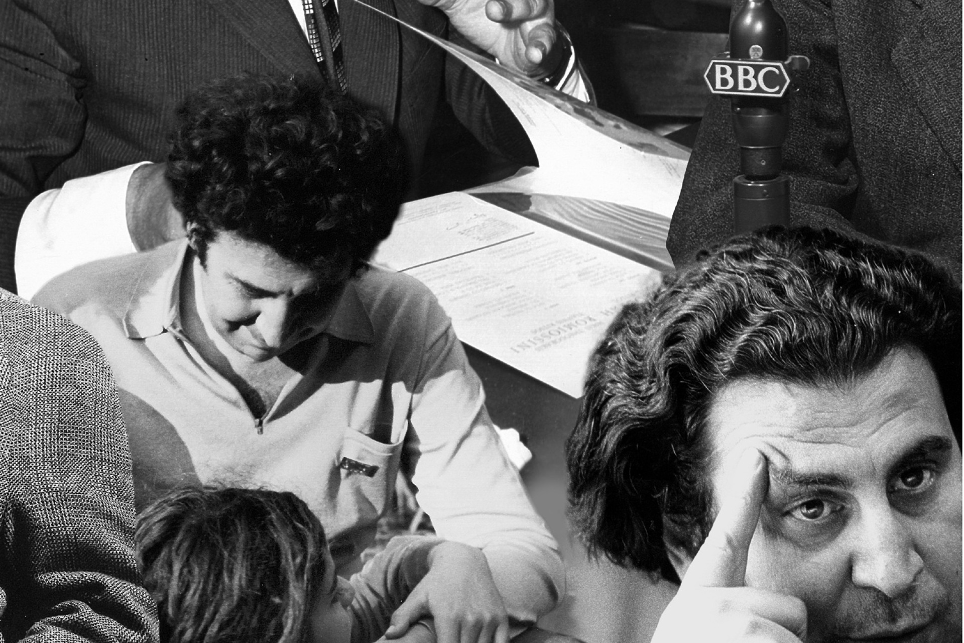 Σύνθεση από φωτογραφίες του προσωπικού αρχείου του Μίκη Θεοδωράκη, Μουσική Βιβλιοθήκη «Λίλιαν Βουδούρη», του Συλλόγου Οι Φίλοι της Μουσικής 