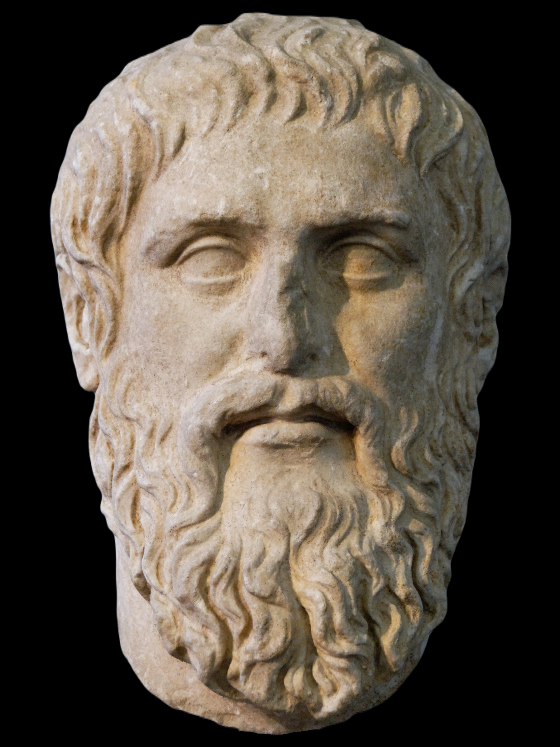 Ο Πλάτων (428/7-348/7 π.Χ.), Ρωµαϊκό αντίγραφο του πρωτοτύπου που φιλοτέχνησε ο Αθηναίος γλύπτης Σιλανίων (περ. 370 π.Χ.) για την Ακαδηµία. Το αντίγραφο προέρχεται από την περιοχή της Λάργκο ντι Τόρρε Αρτζεντίνα στη Ρώµη, Μουσεία Καπιτωλίου, αρ. ευρ. MC1377