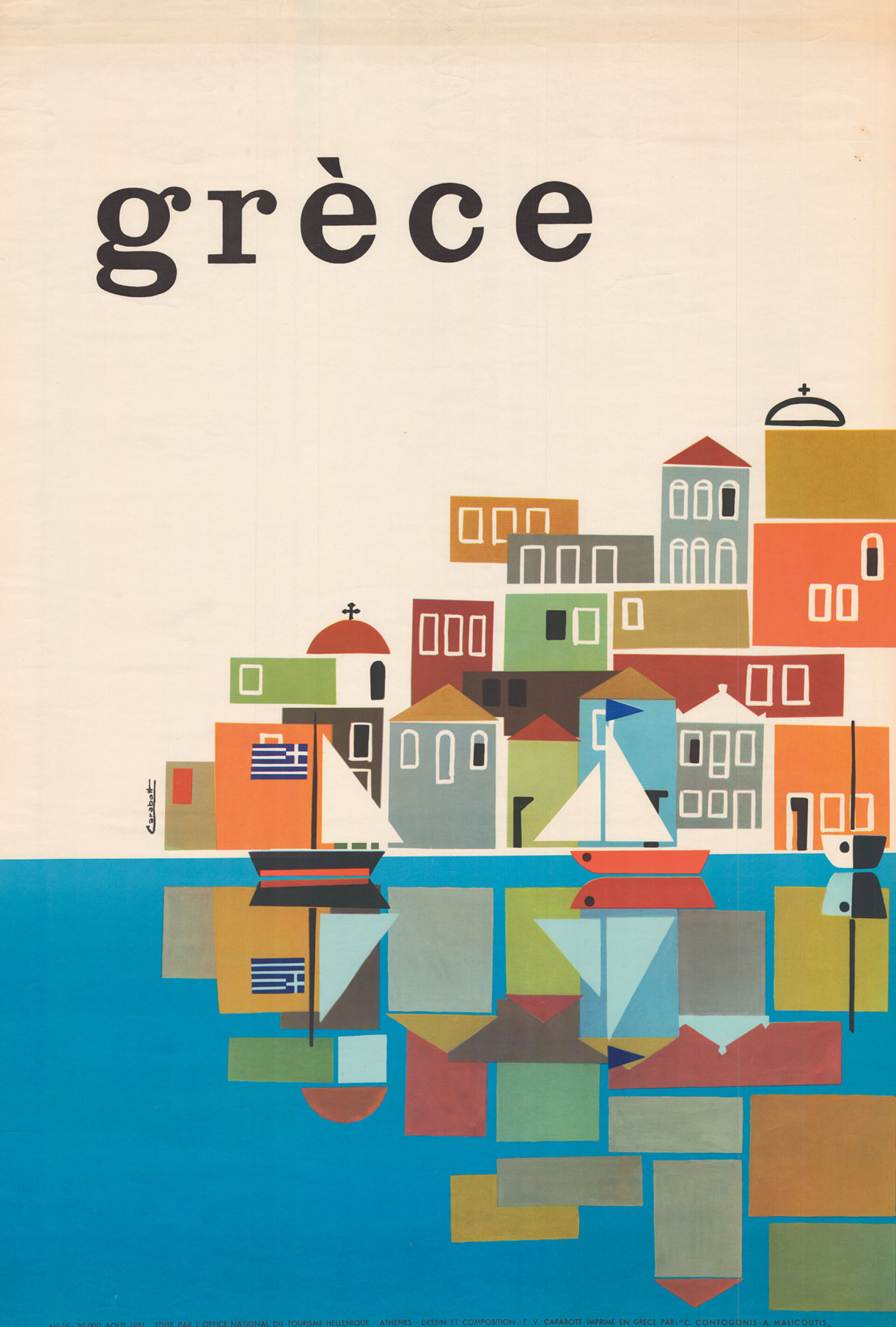 Ελλάδα, 1961 | Φρέντι Κάραμποτ. Αφίσα ΕΟΤ