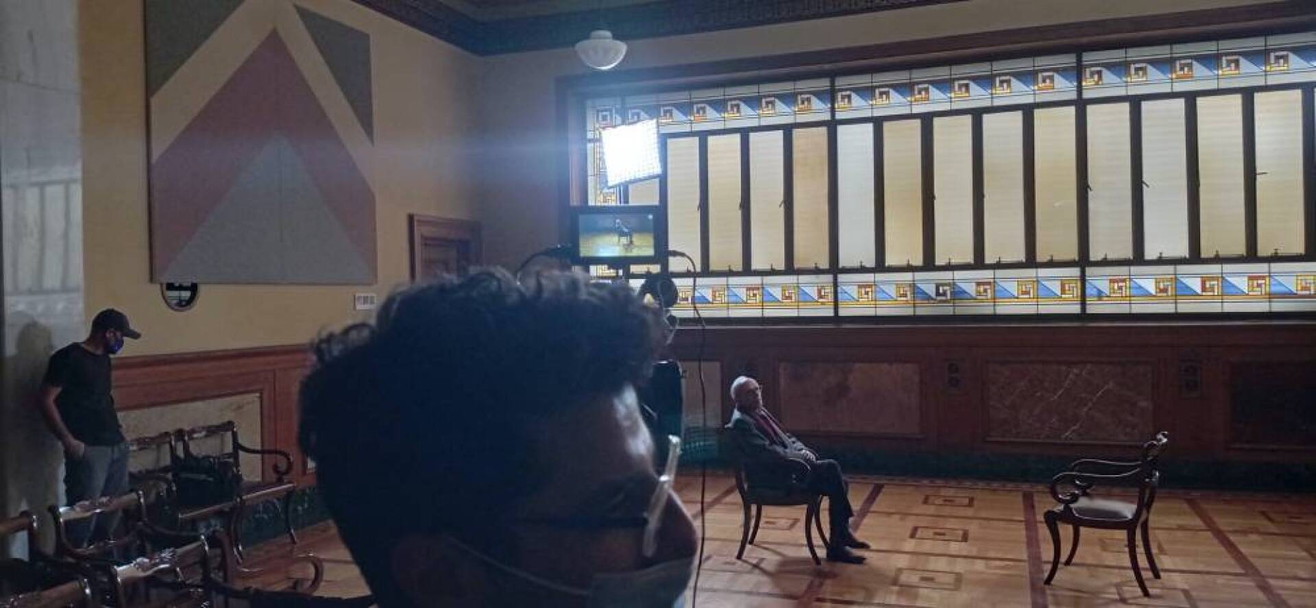 Ο Στάθης Καλύβας στην Τράπεζα της Ελλάδας με τον οικονομολόγο Χρυσάφη Ιορδάνογλου