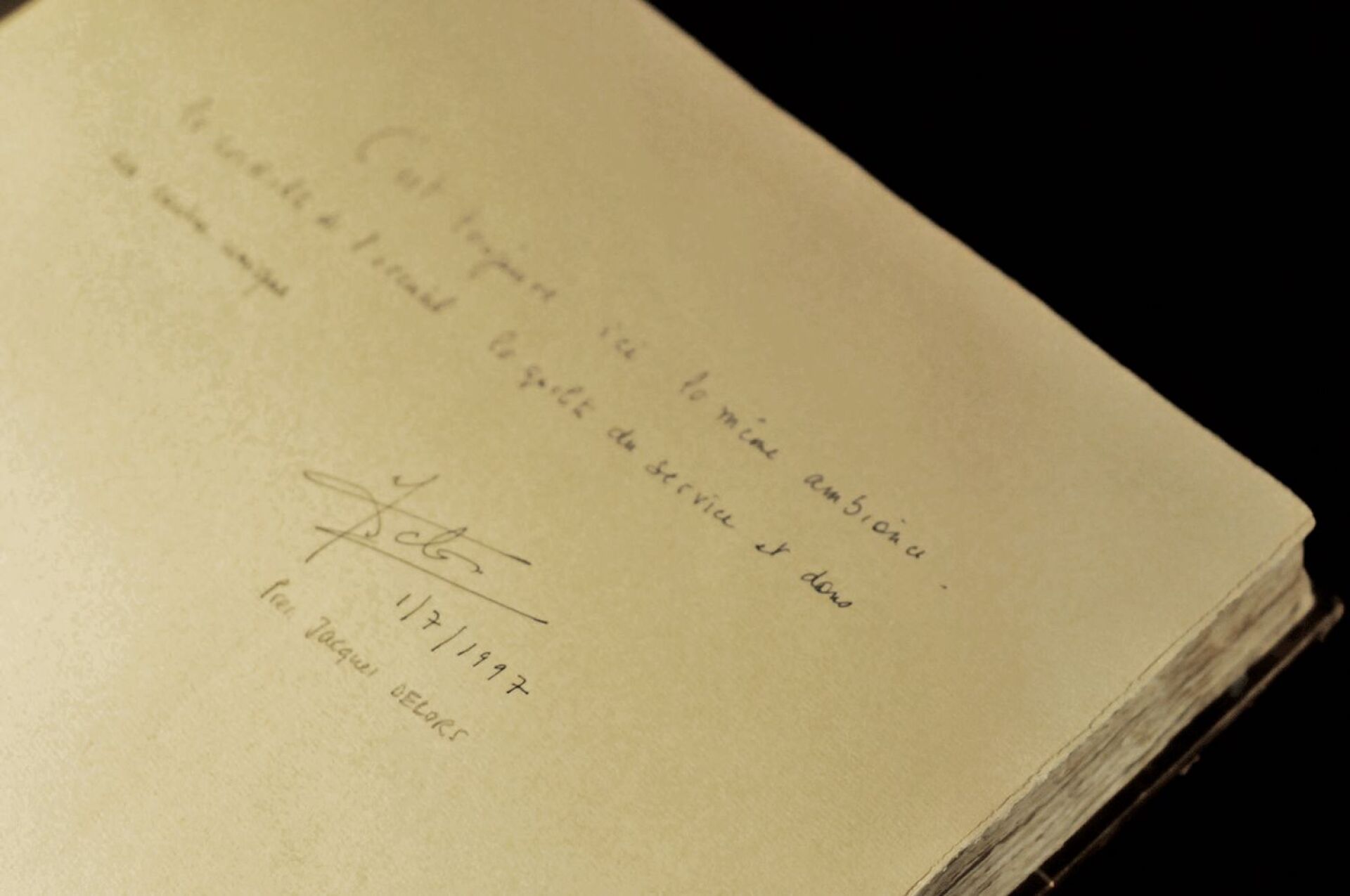 Ευχαριστήριο σημείωμα του Ζακ Ντελόρ.