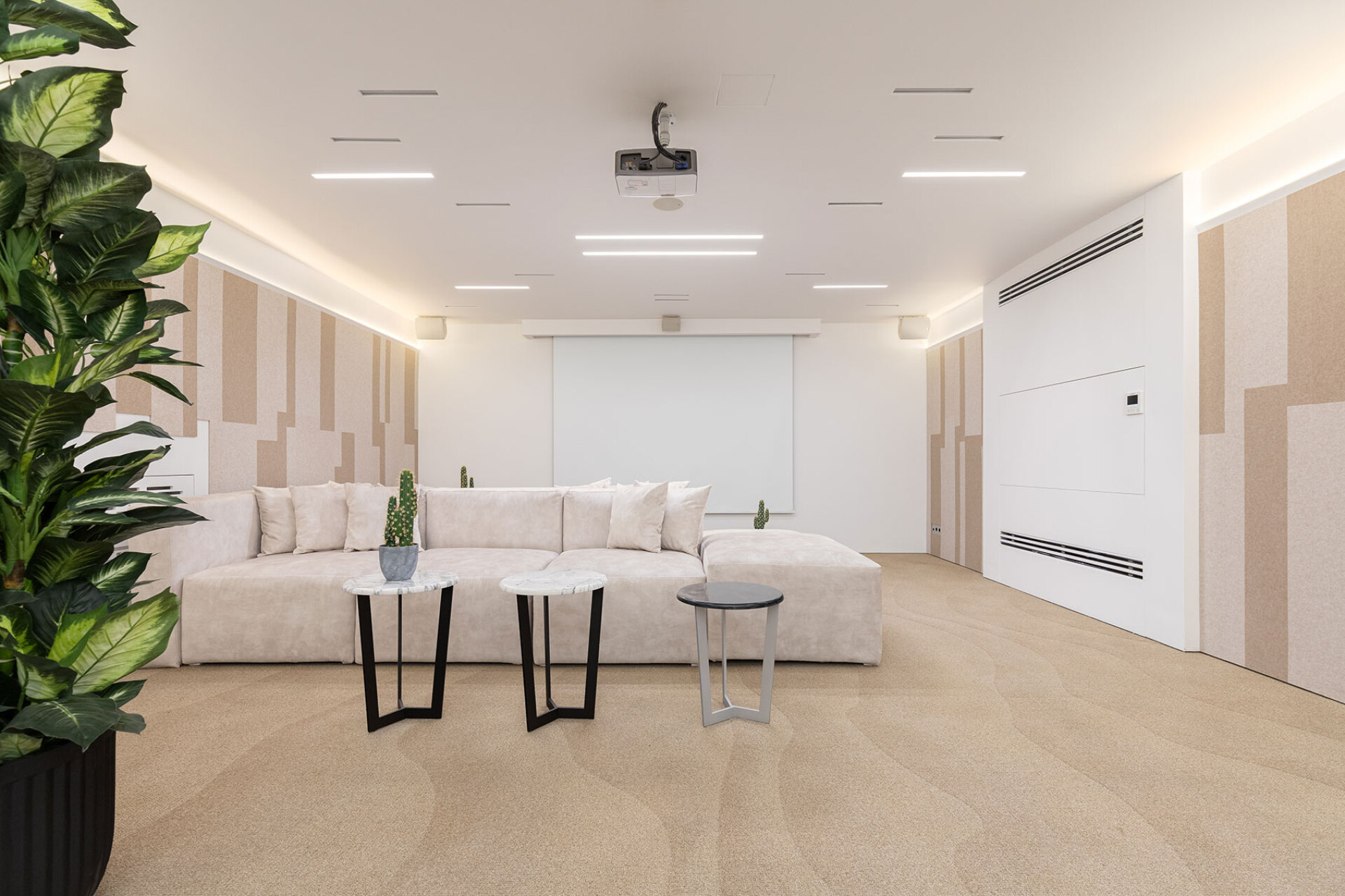 Αίθουσα ψυχαγωγίας με προβολέα