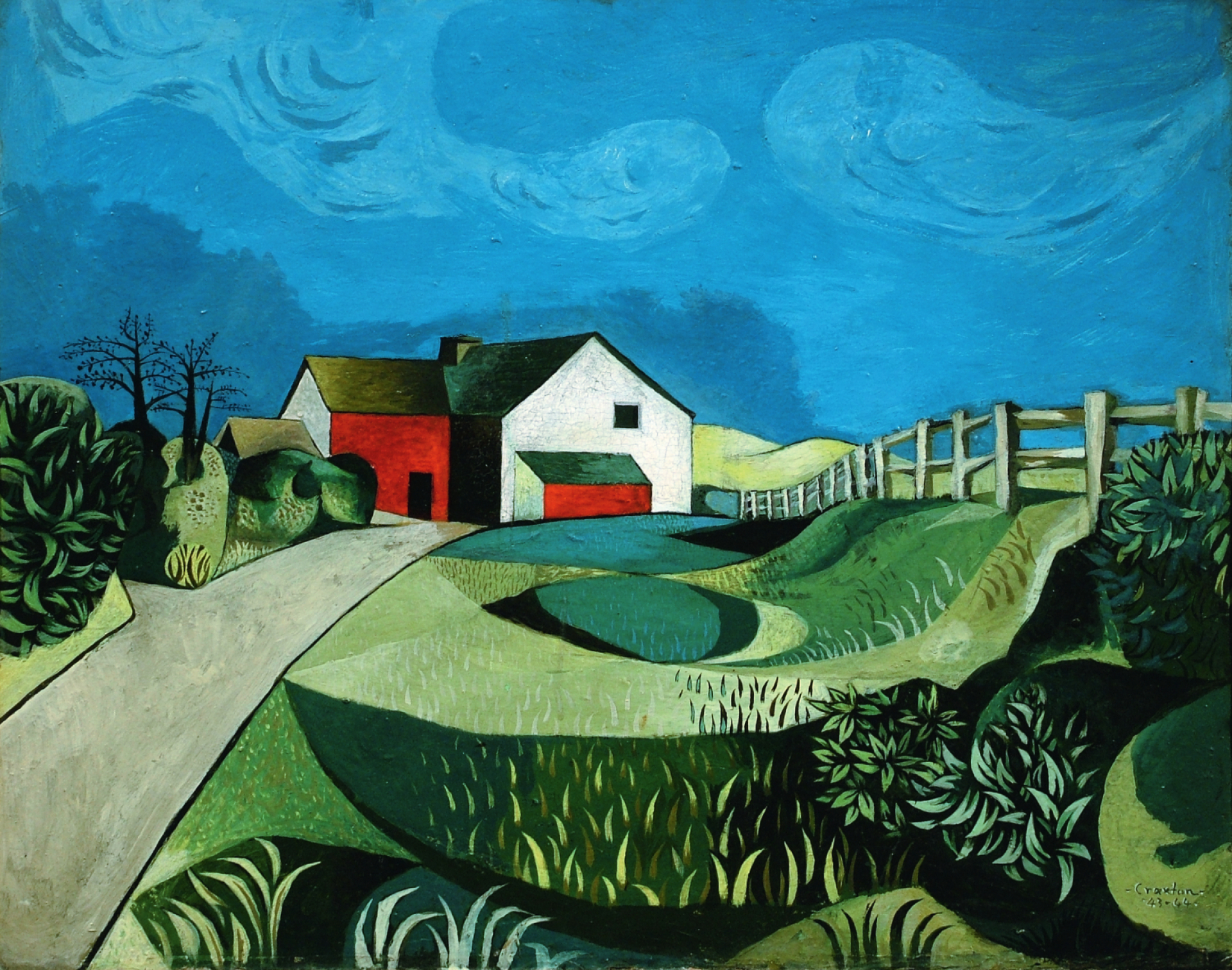 John Craxton Alderholt Mill, 1943-1944 Λάδι σε χαρτόνι