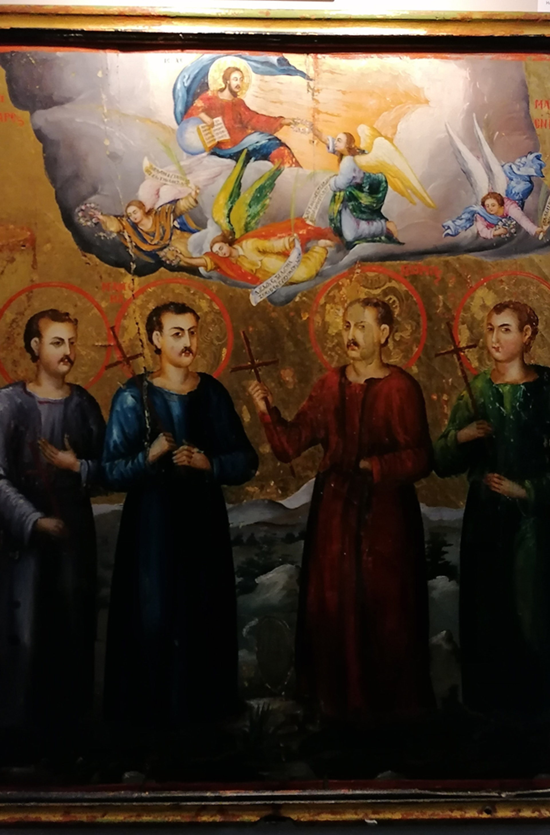 Οι Αγιοι Τέσσερες Μάρτυρες εν Ρεθύμνη. Εργο ανώνυμου ζωγράφου (1855).