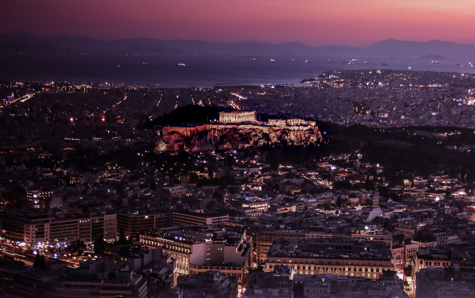 Αθήνα από ψηλά απογευματινή ώρα
