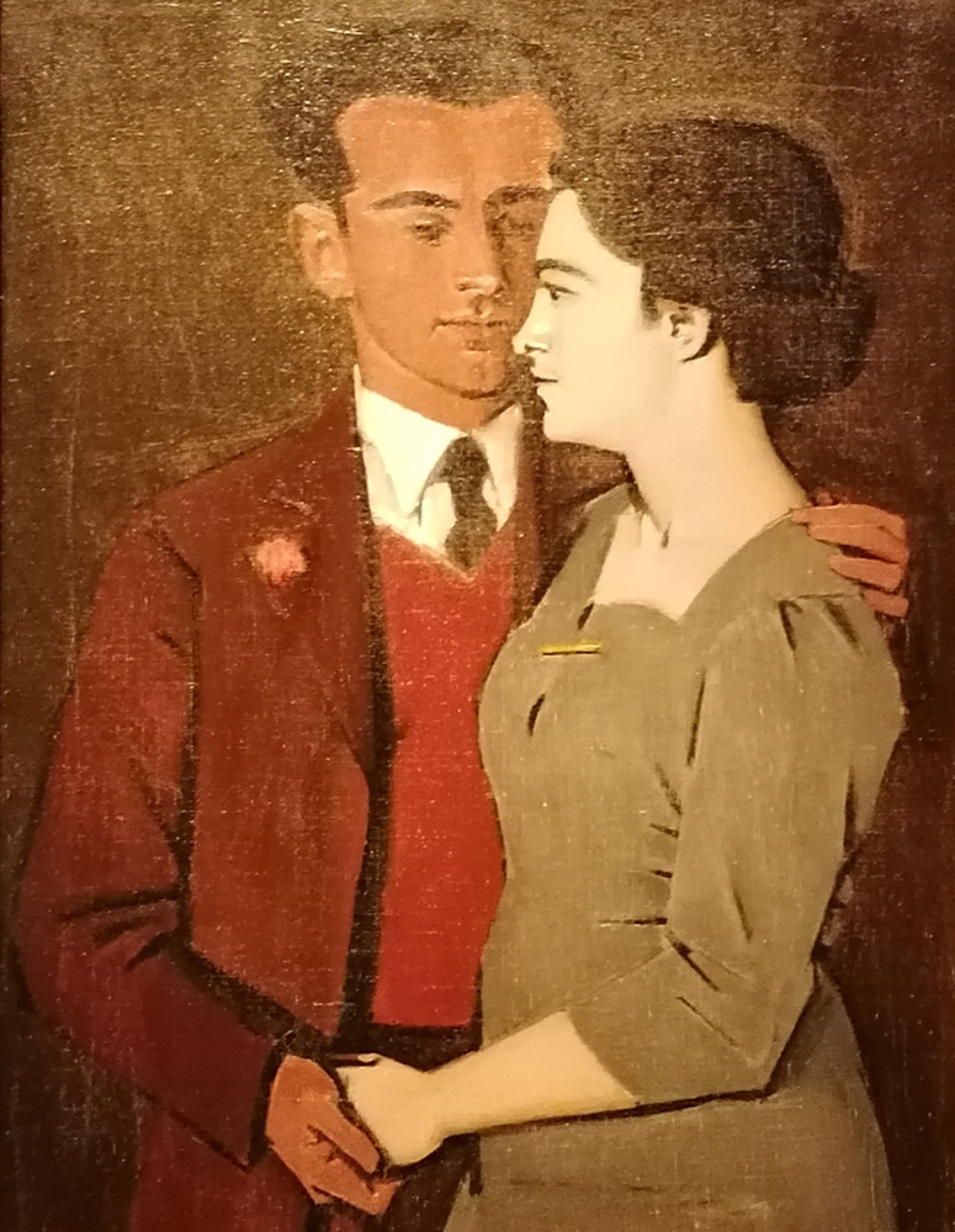 Γιάννης Μόραλης Ζευγάρι (προσωπογραφία Αριάδνης και Κοσμά Ξενάκη), περ. 1946-1950