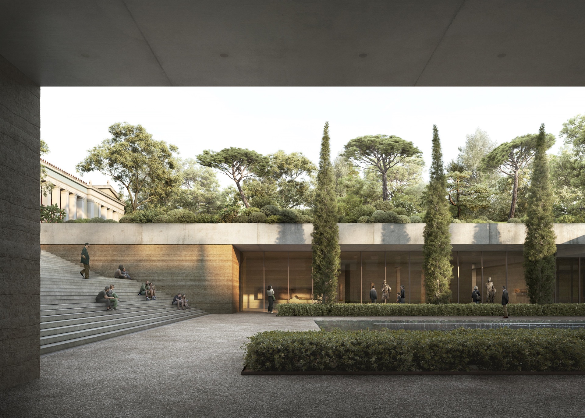 Επέκταση Εθνικού Αρχαιολογικού Μουσείου: άποψη της εσωτερικής αυλής