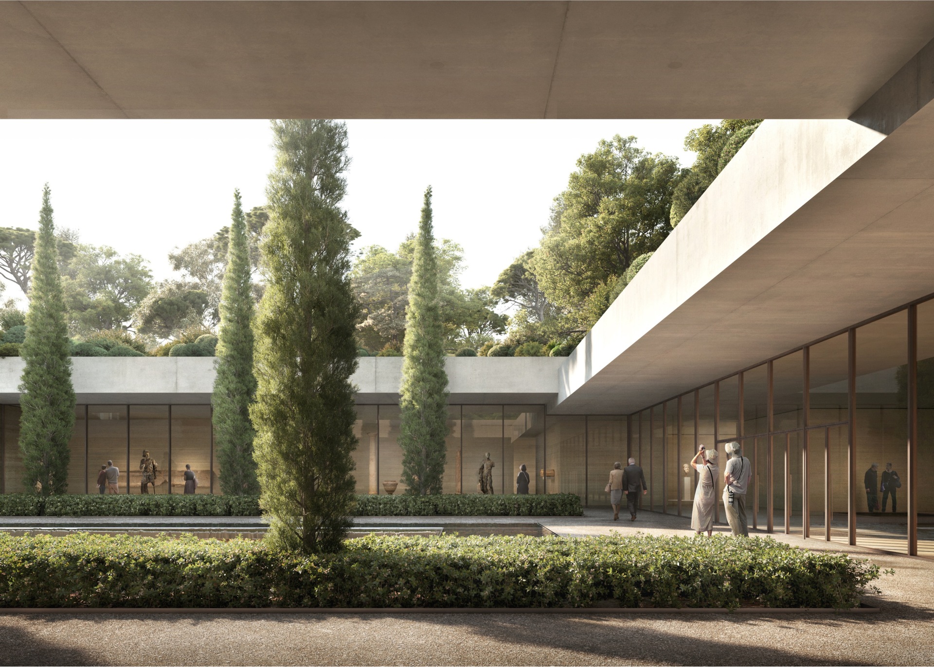 Εθνικό Αρχαιολογικό Μουσείο: φωτορεαλιστική απεικόνιση για την υποβαθμισμένη αυλή στην επέκταση