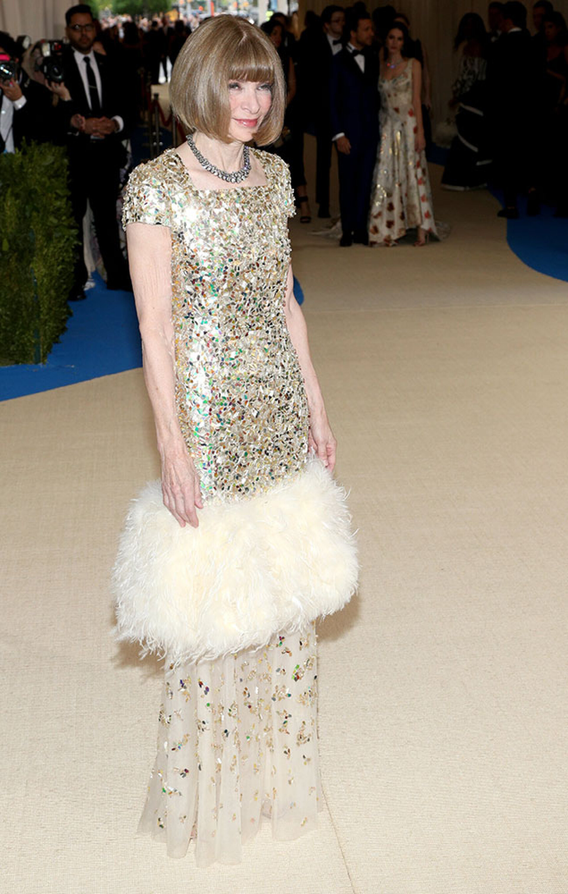 Η Anna Wintour στο κόκκινο χαλί έκθεσης του Metropolitan Museum of Art Costume Institute το 2017. 
