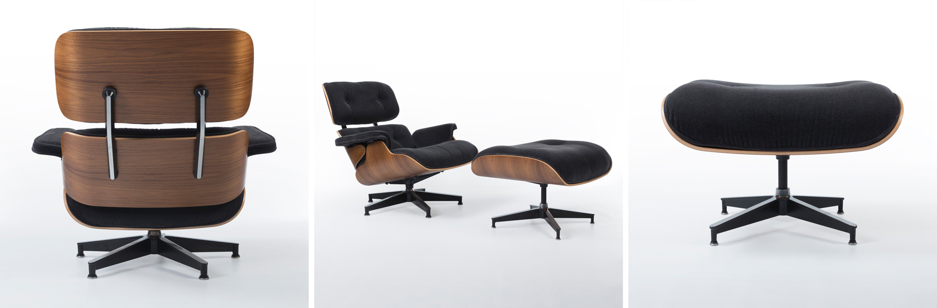 H πιο διάσημη πολυθρόνα στον κόσμο. Lounge chair με το υποπόδιο Ottoman από κόντρα πλακέ και δέρμα. Από το 1956 που πρωτοκυκλοφόρησε παράγεται με την ίδια επιτυχία μέχρι σήμερα