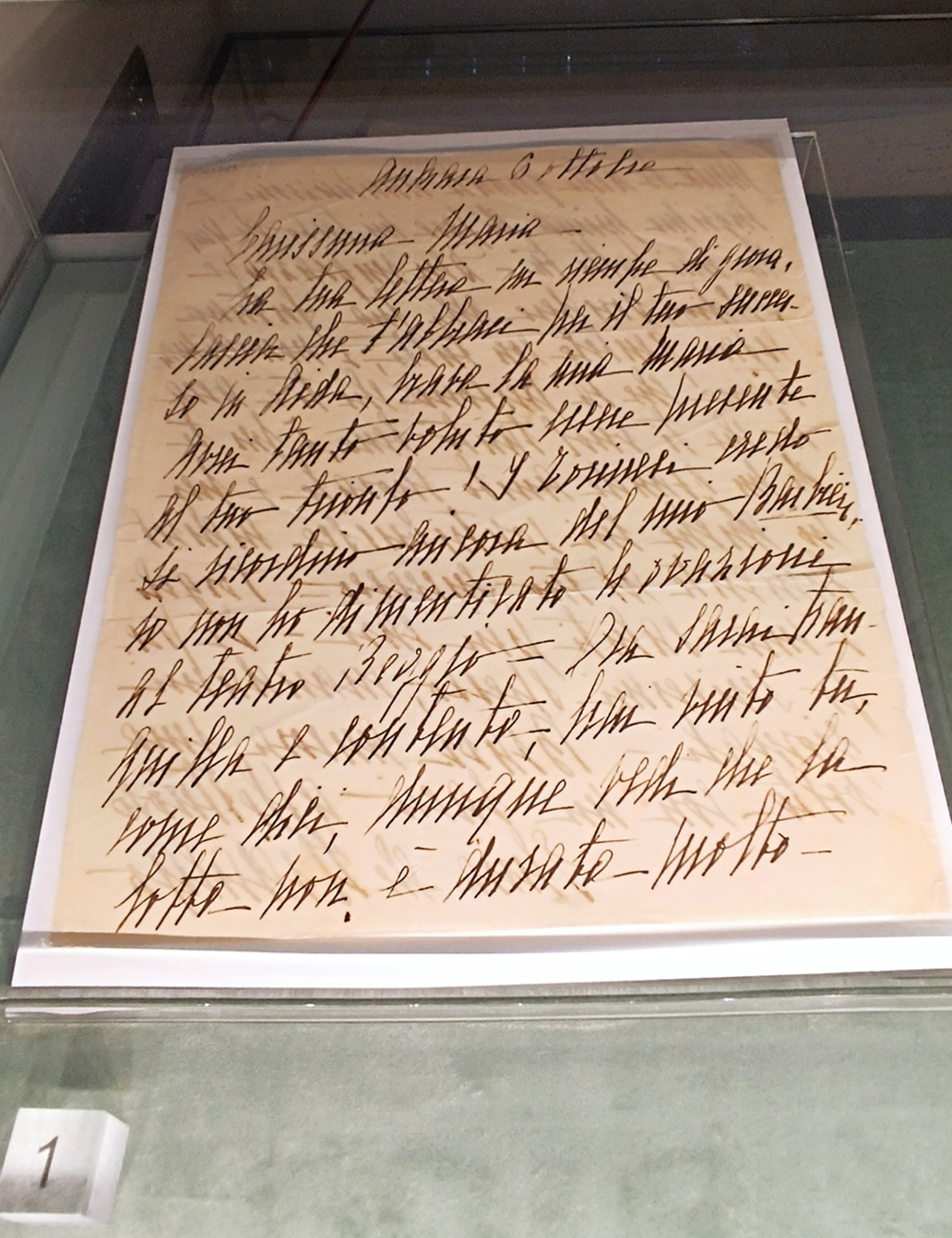 Η επιστολή της Ελβίρας ντε Ιντάλγκο, στα ιταλικά, προς την Κάλλας