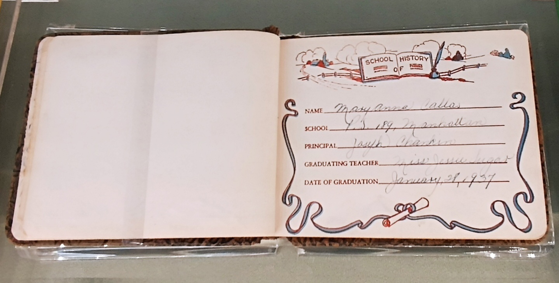 Αποχαιρετιστήρια αφιερώματα/σημειώσεις στην Μαριάννα Καλογεροπούλου για το ταξίδι της στην Ελλάδα από φίλους, καθηγητές και ανθρώπους που συνάντησε στο ταξίδι της από την Αμερική με το υπερωκεάνιο Saturnia