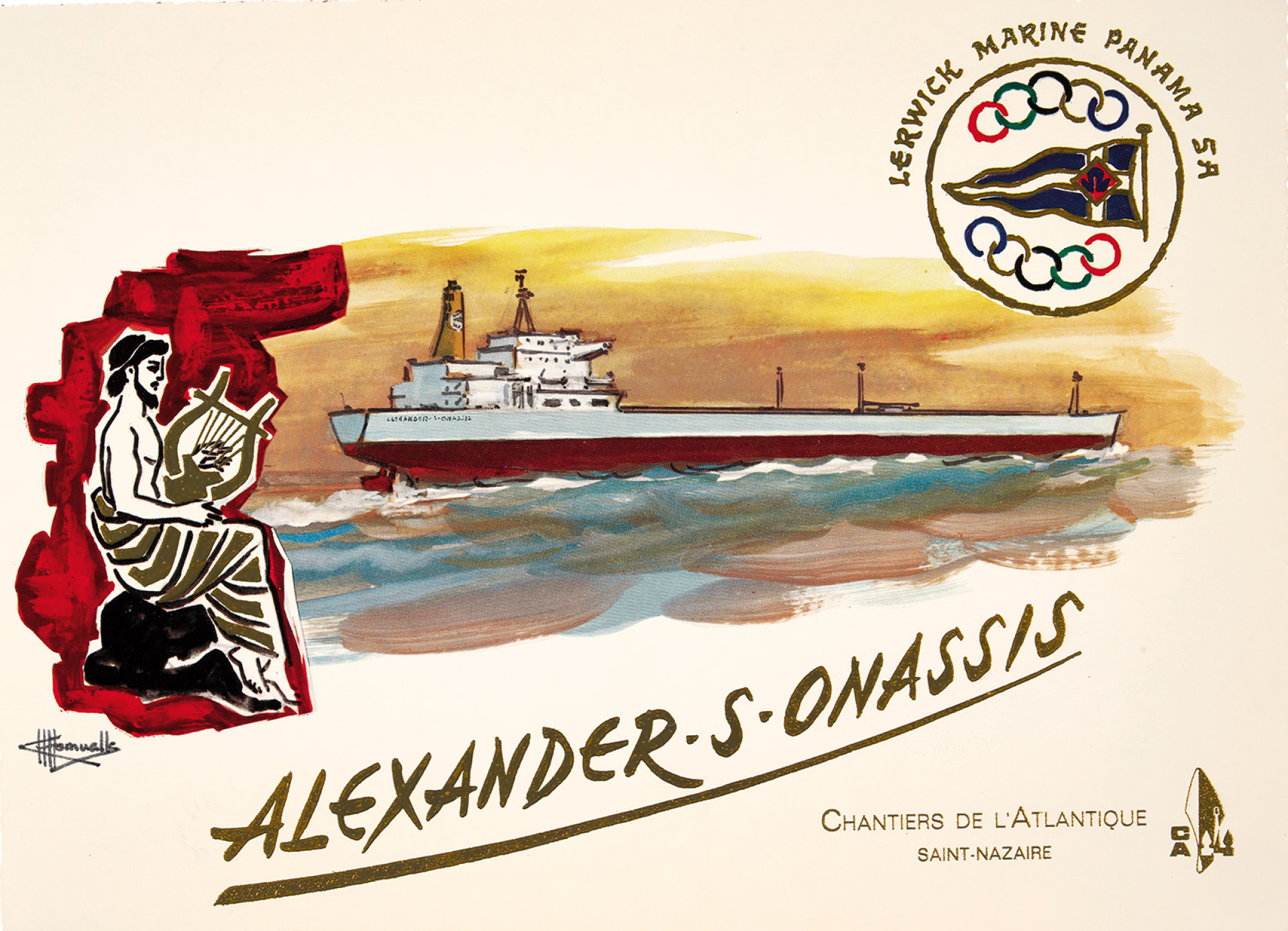 Έντυπα από καθελκύσεις πλοίων. Πηγή: Αρχείο Ωνάση, “Φωτογραφίες πλοίων” (ΟΑΑ.SF03.SSF03.F009). Αρχείο Ωνάση, Olympic Aspiration”