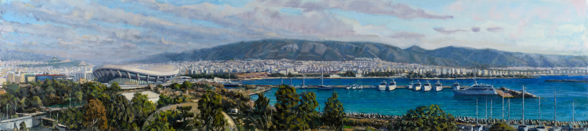 Αντώνης Σκαμπαβιρίας - «Πέρα από το μπετόν» στη Γκαλερί Σκουφά: Το έργο του «Ειρήνη και Φιλία», 210x47