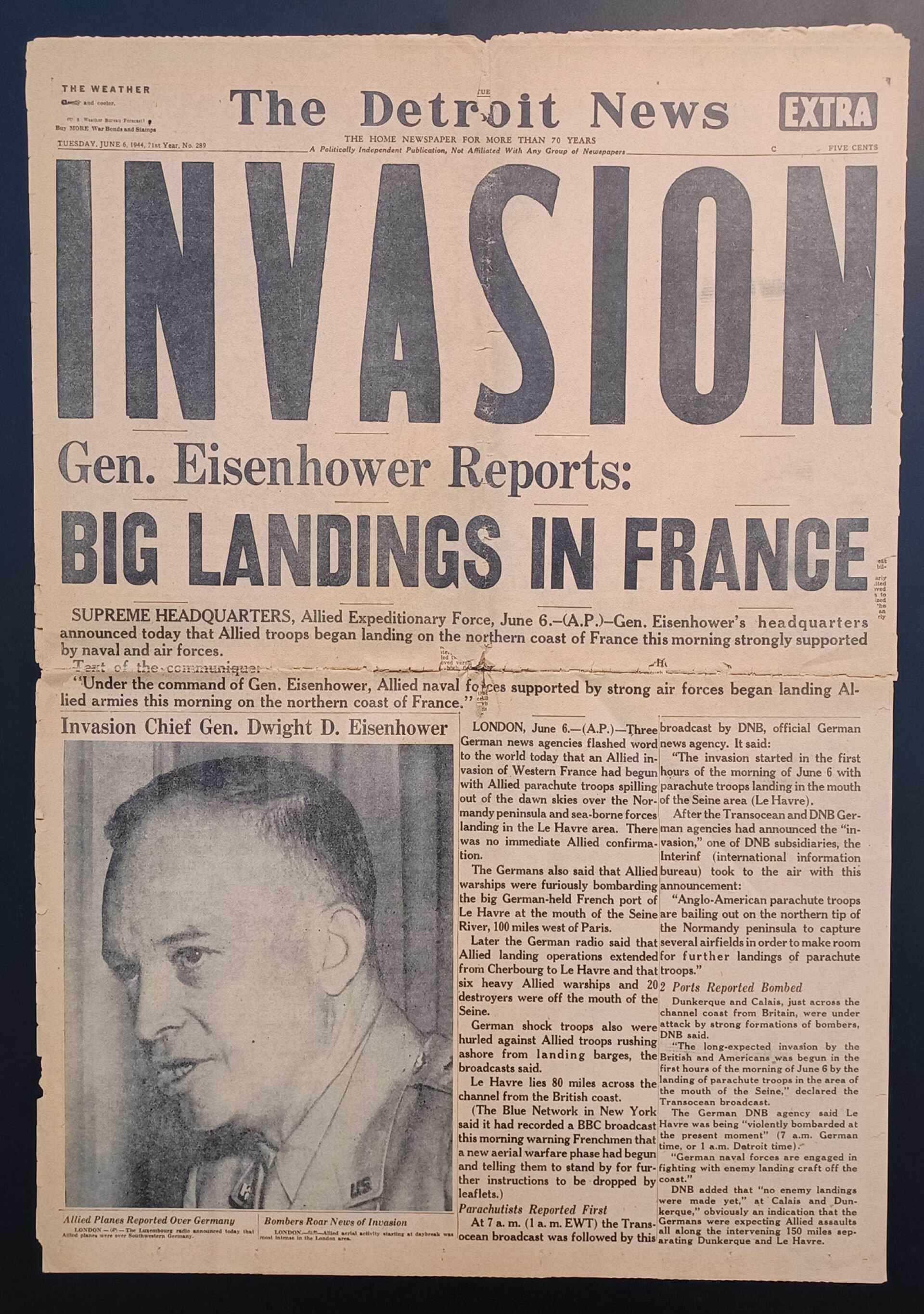 The Detroit News, 6 Ιουνίου 1944
