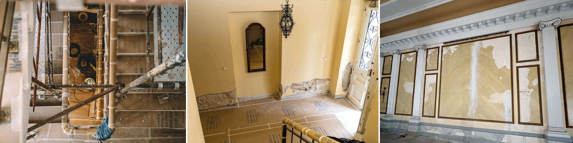 Για αρκετές εβδομάδες, το Προεδρικό Μέγαρο μετράπηκε σ' ένα μεγάλο εργοτάξιο. Κτίριο παλιό και ταλαιπωρημένο από τον χρόνο