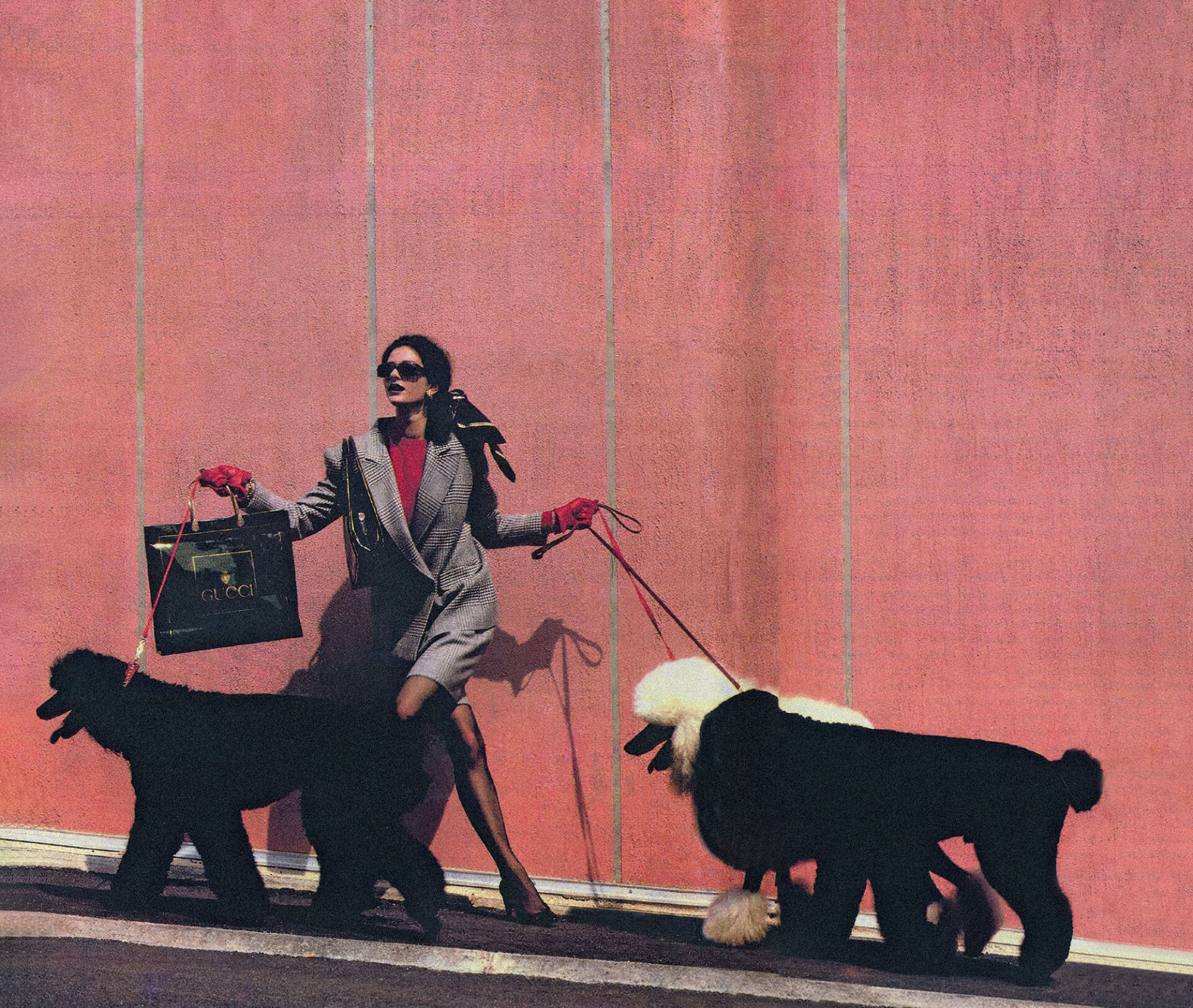 Μοντέλο με κανίς σε βίντατζ διαφημιστική καμπάνια της Gucci από τα 80s