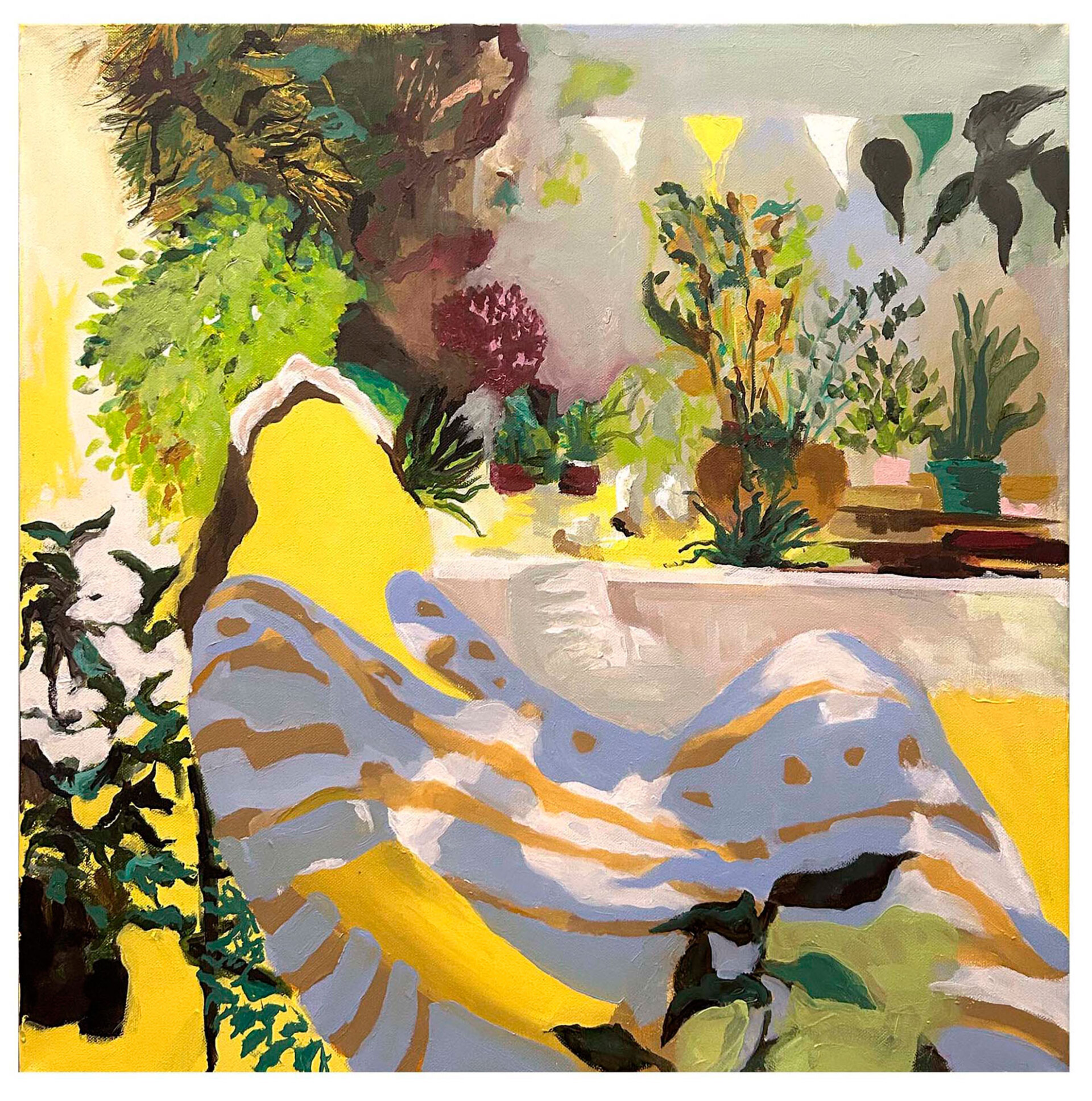 Νικολάια Γενηγεωργίου, Η Βίκυ στην αυλή, 2025, Λάδι σε καμβά