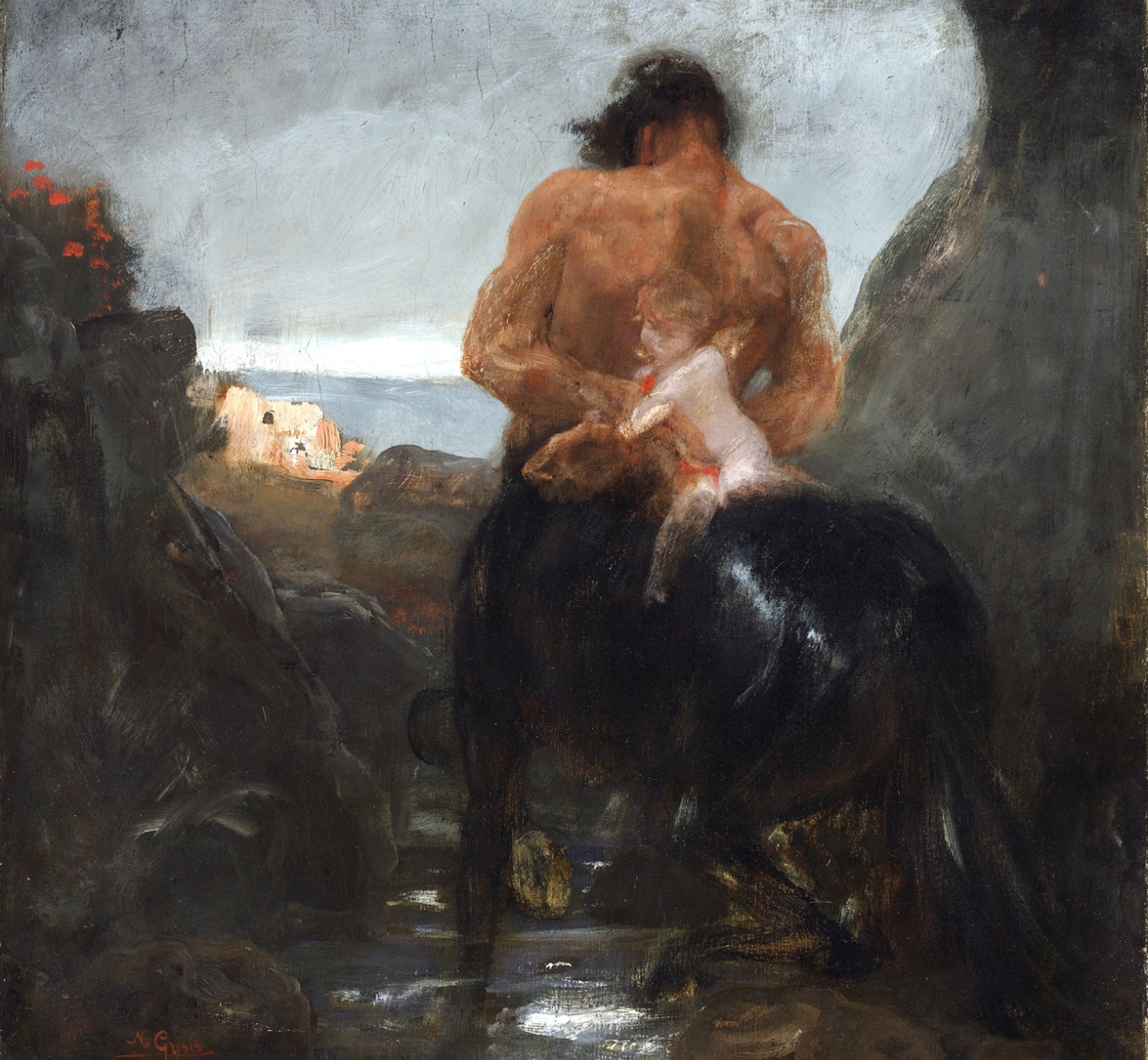 Νικόλαος Γύζης, Έρως και Κένταυρος, 1896-1898. Συλλογή έργων τέχνης Τράπεζας της Ελλάδος