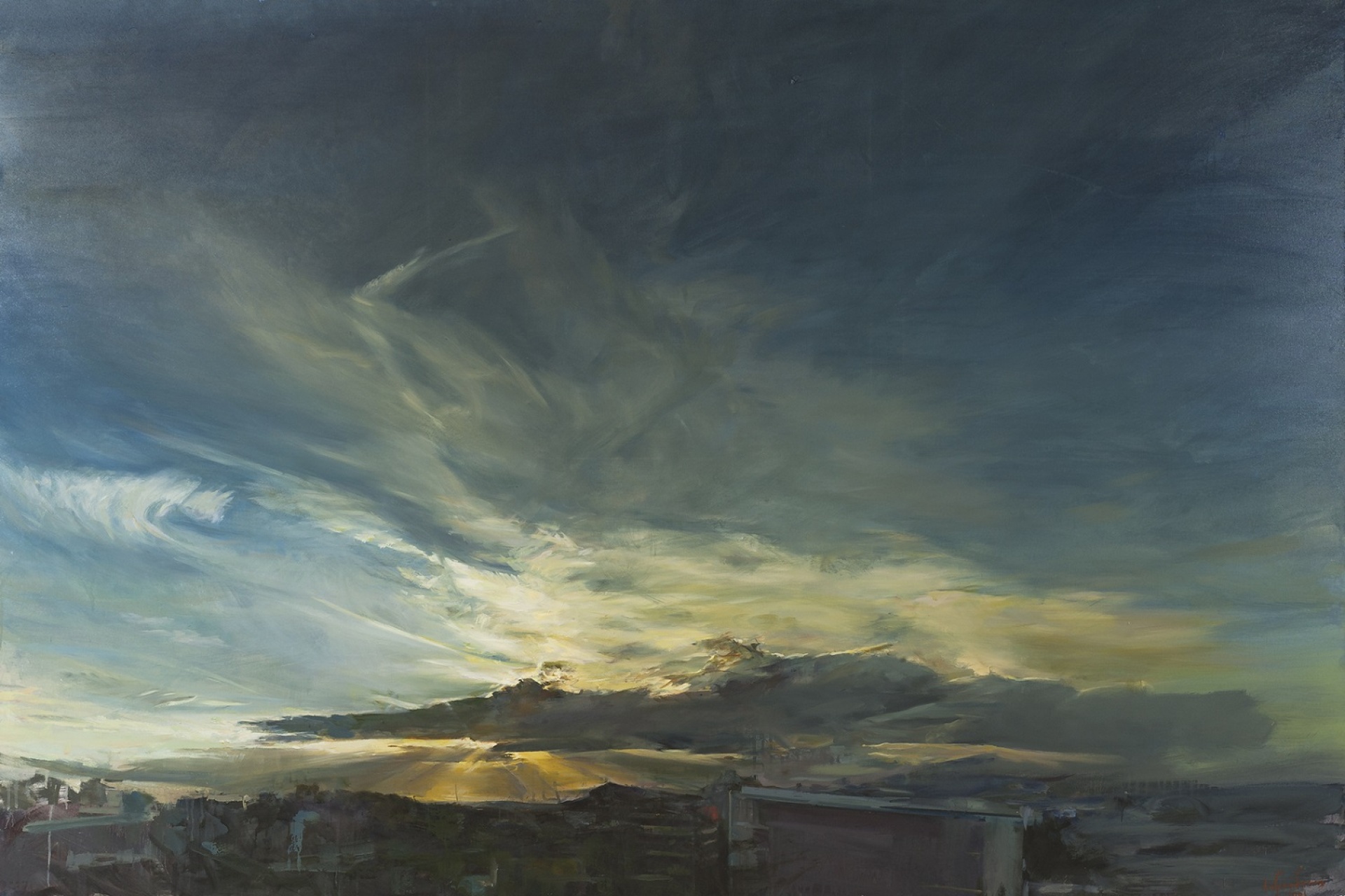 Δημήτρης Ανδρεαδάκης, Σύννεφα πάνω από την Αθήνα, 2001. Συλλογή έργων τέχνης Τράπεζας της Ελλάδος