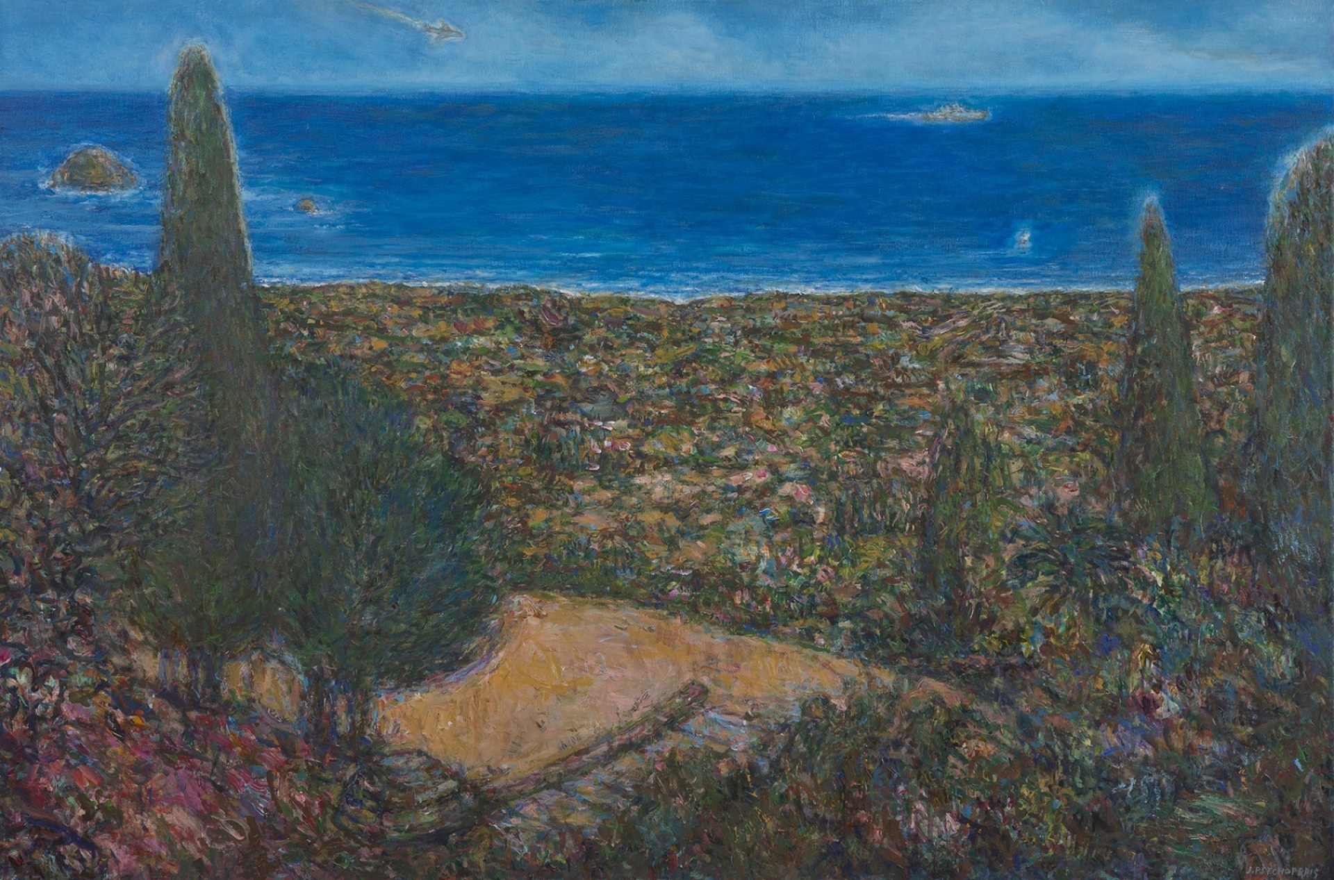 Γιάννης Ψυχοπαίδης, Τοπίο Κεφαλονιάς, 2016. Συλλογή έργων τέχνης Τράπεζας της Ελλάδος