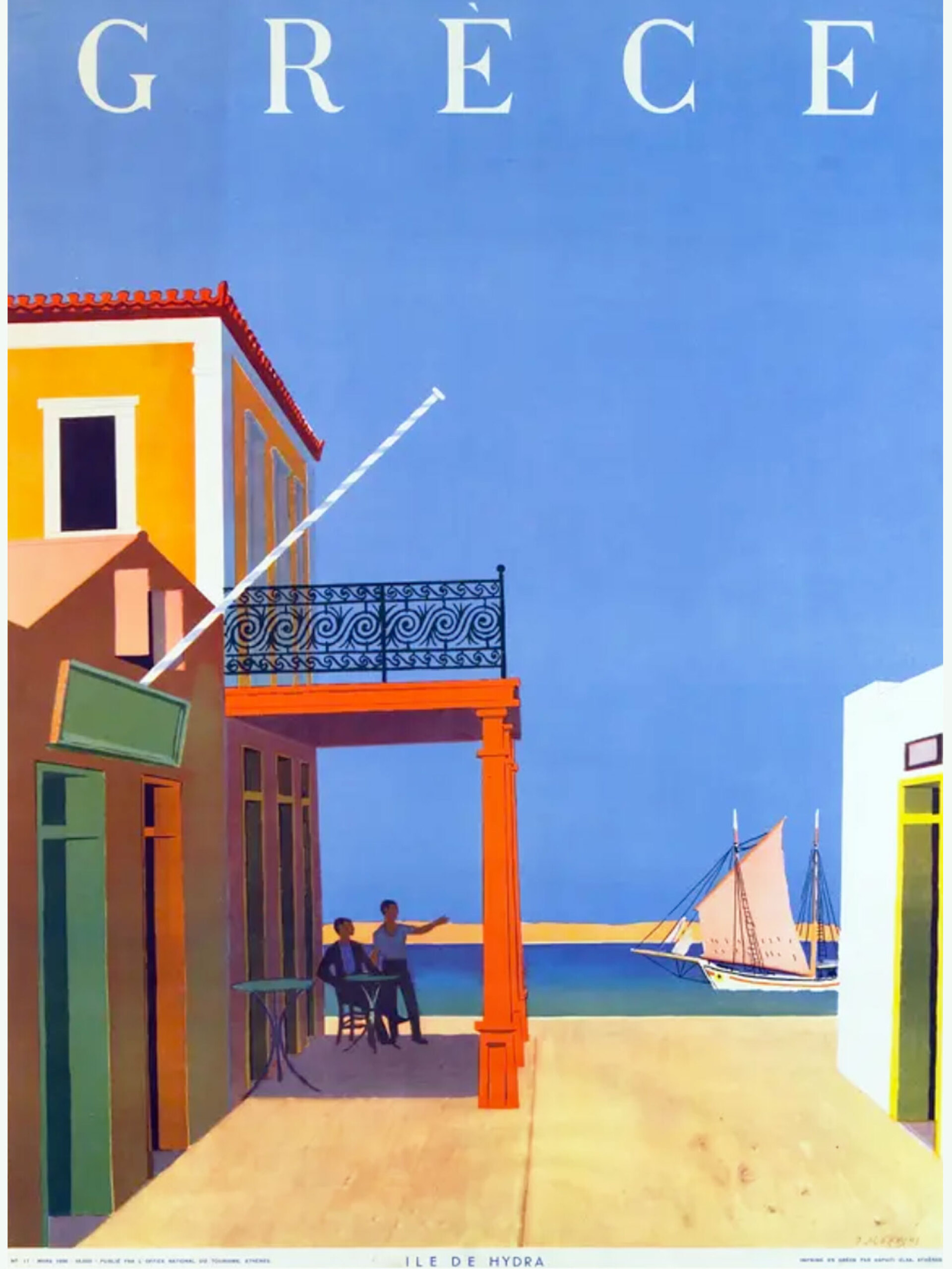 Το Νησί της Ύδρας, 1956 | Γιώργος Μόραλης. Αφίσα του ΕΟΤ