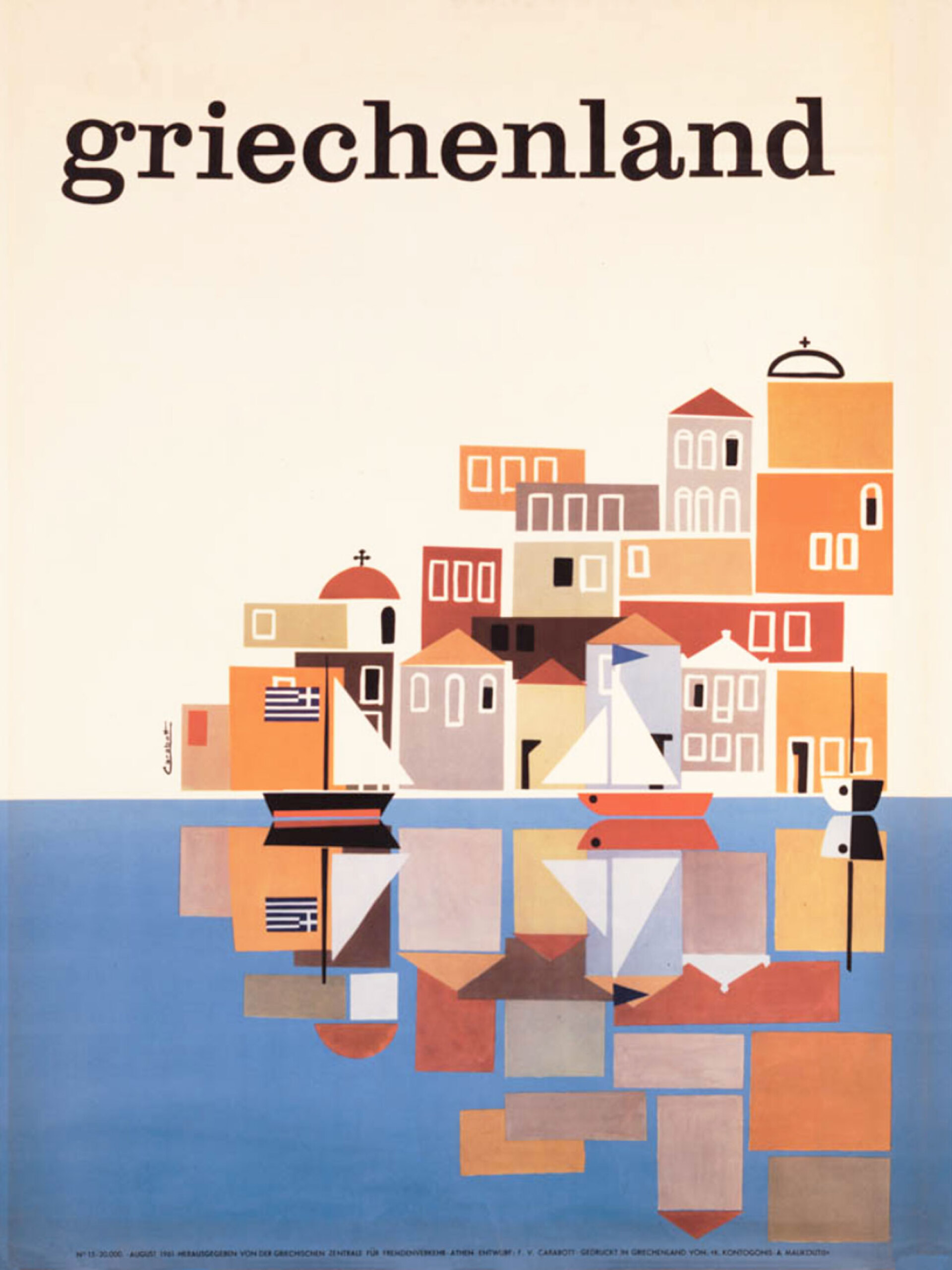 Ελλάδα, 1961 | Φρέντι Κάραμποτ. Αφίσα ΕΟΤ