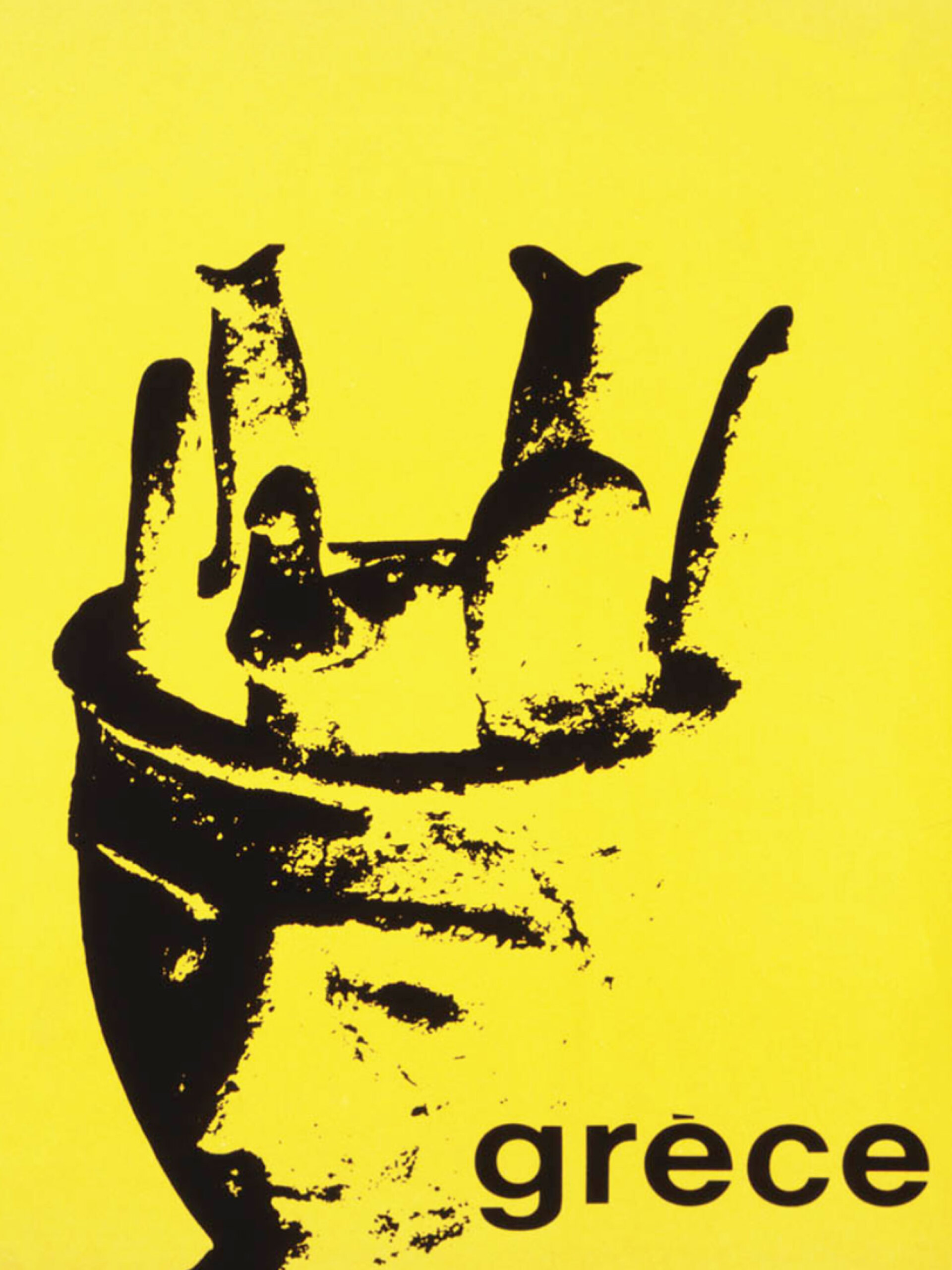 Μινωικό κεραμικό ειδώλιο, 1963 | Μιχάλης Κατζουράκης. Αφίσα του ΕΟΤ για τη διεθνή προβολή του ελληνικού πολιτισμού. Πρόκειται για σύνθεση του Μιχάλη Κατζουράκη που απεικονίζει το κεφάλι γυναικείας μορφής από αγαλματίδιο της μεσο-μινωικής εποχής, που βρέθηκε στο Καρφί, βουνοκορφή στην περιοχή του Λασιθίου, στην ανατολική Κρήτη