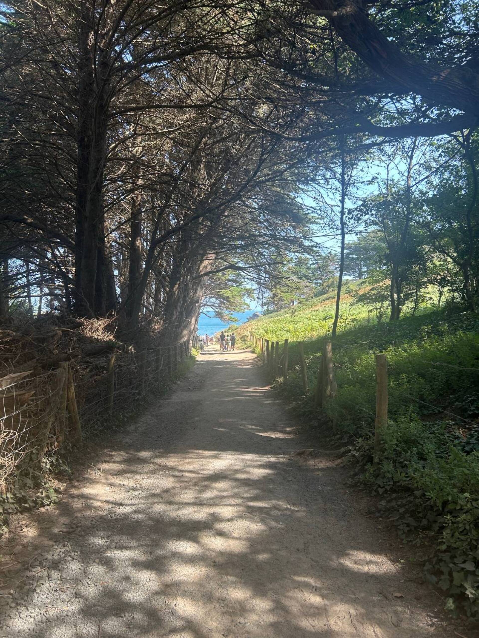 Κατεβαίνοντας στην παραλία Touesse  από το καταφύγιο της Κολέτ, Roz Ven