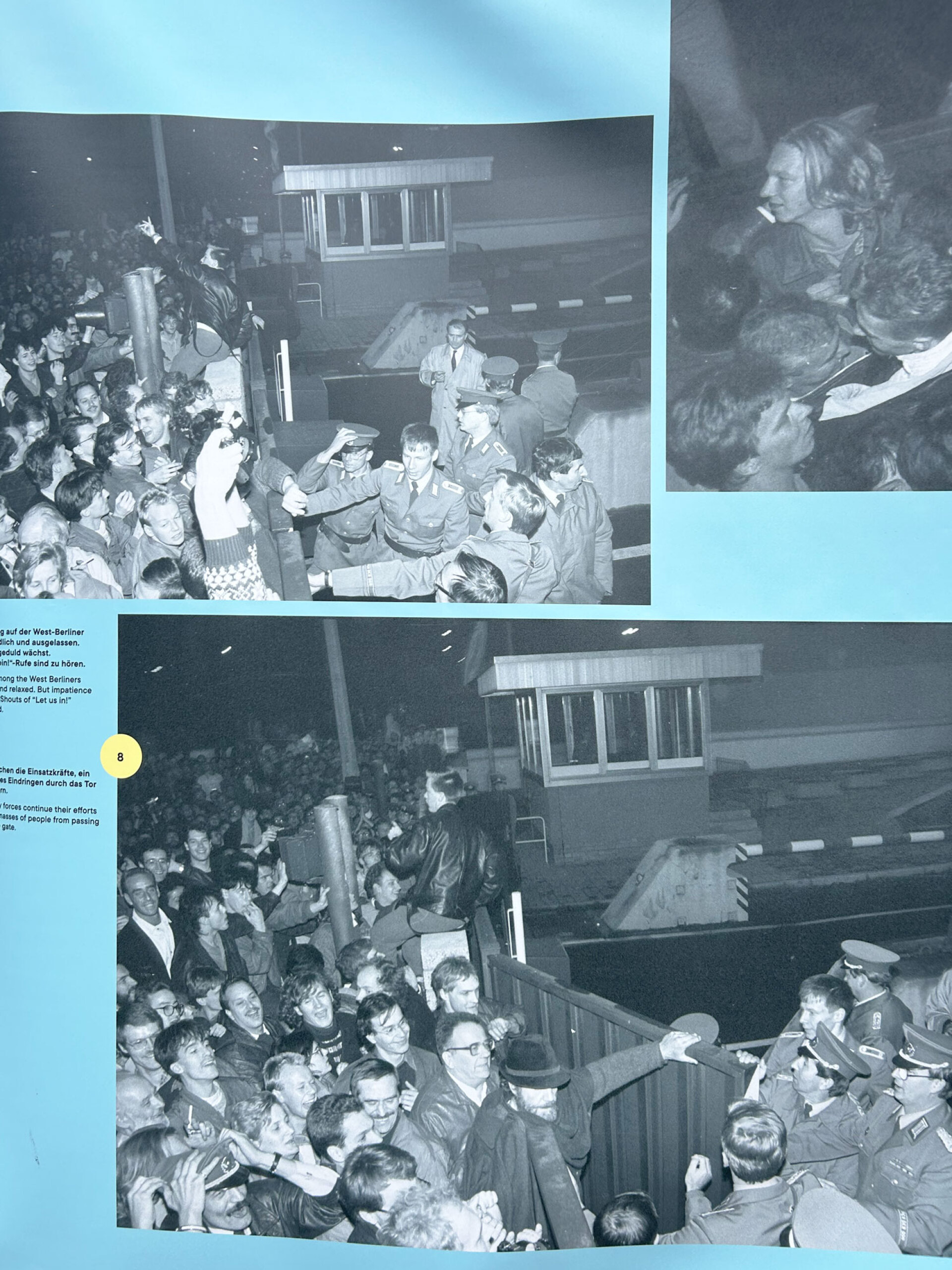 Checkpoint Charlie, υπαίθρια πινακίδα που θυμίζει τη νύχτα της 9ης Νοεμβρίου 1989, όταν χιλιάδες Ανατολικογερμανοί απαίτησαν να περάσουν ελεύθερα στη Δύση