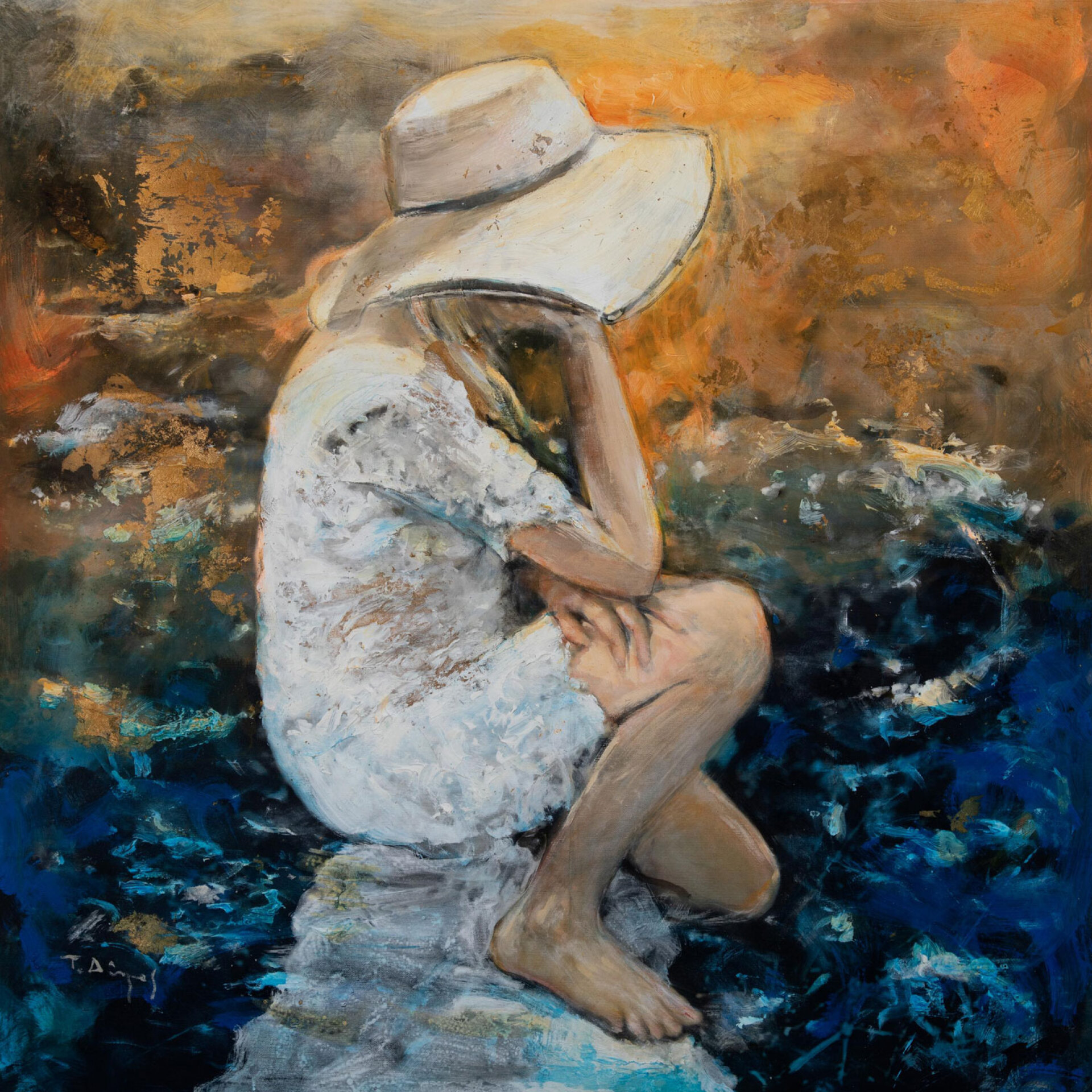 Όαση, 2021 | Aκρυλικά σε καμβά, 100*100cm | Bonhams «The Greek Sale»