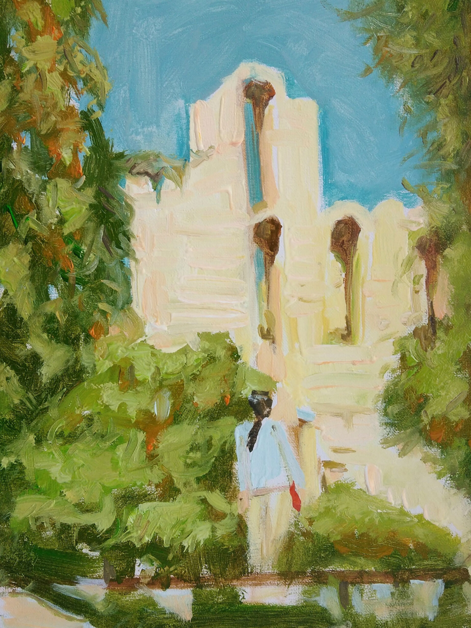 Ωδείο Ηρώδου του Αττικού, 2022 | Ακρυλικά σε καμβά, 30*40 cm | Συλλογή Φιλολογικού Συλλόγου «Παρνασσός»