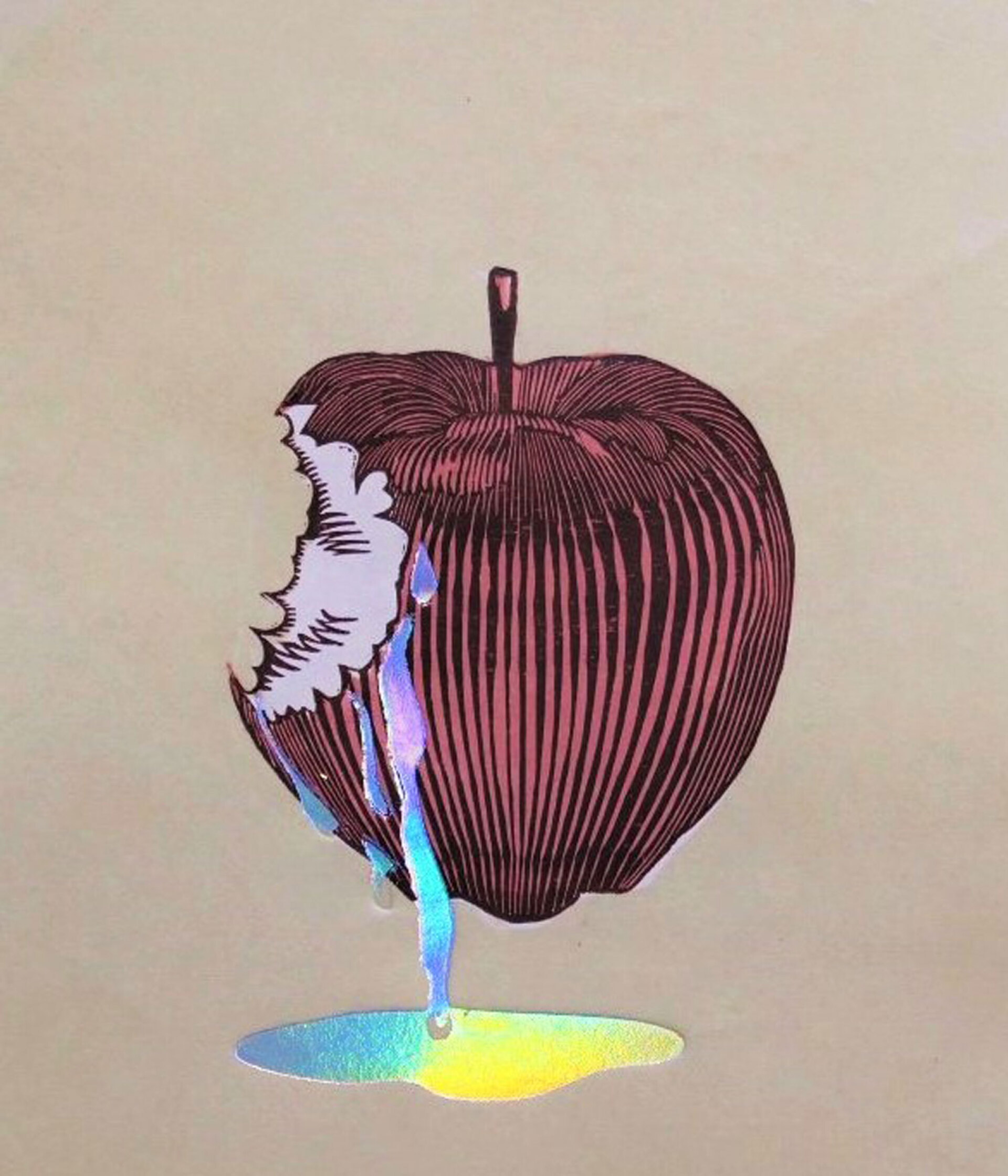 Ευριπίδης Παπαδοπετράκης, Middle Age, 2024, έγχρωμη ξυλογραφία, 17.5*18cm