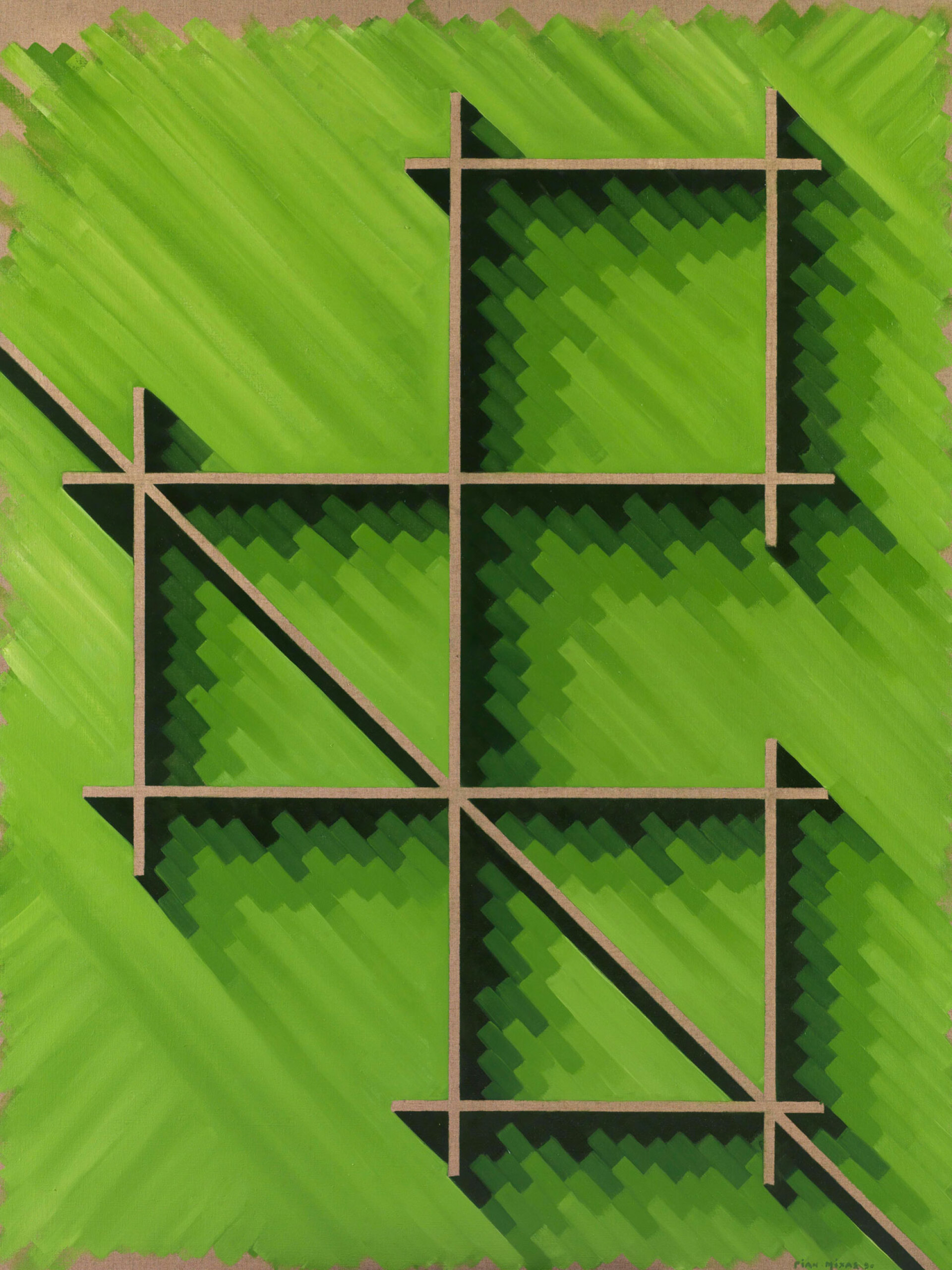 Γιάννης Μίχας, Σύνθεση Χ 250, 1990, λάδι σε καμβά, 170*130cm