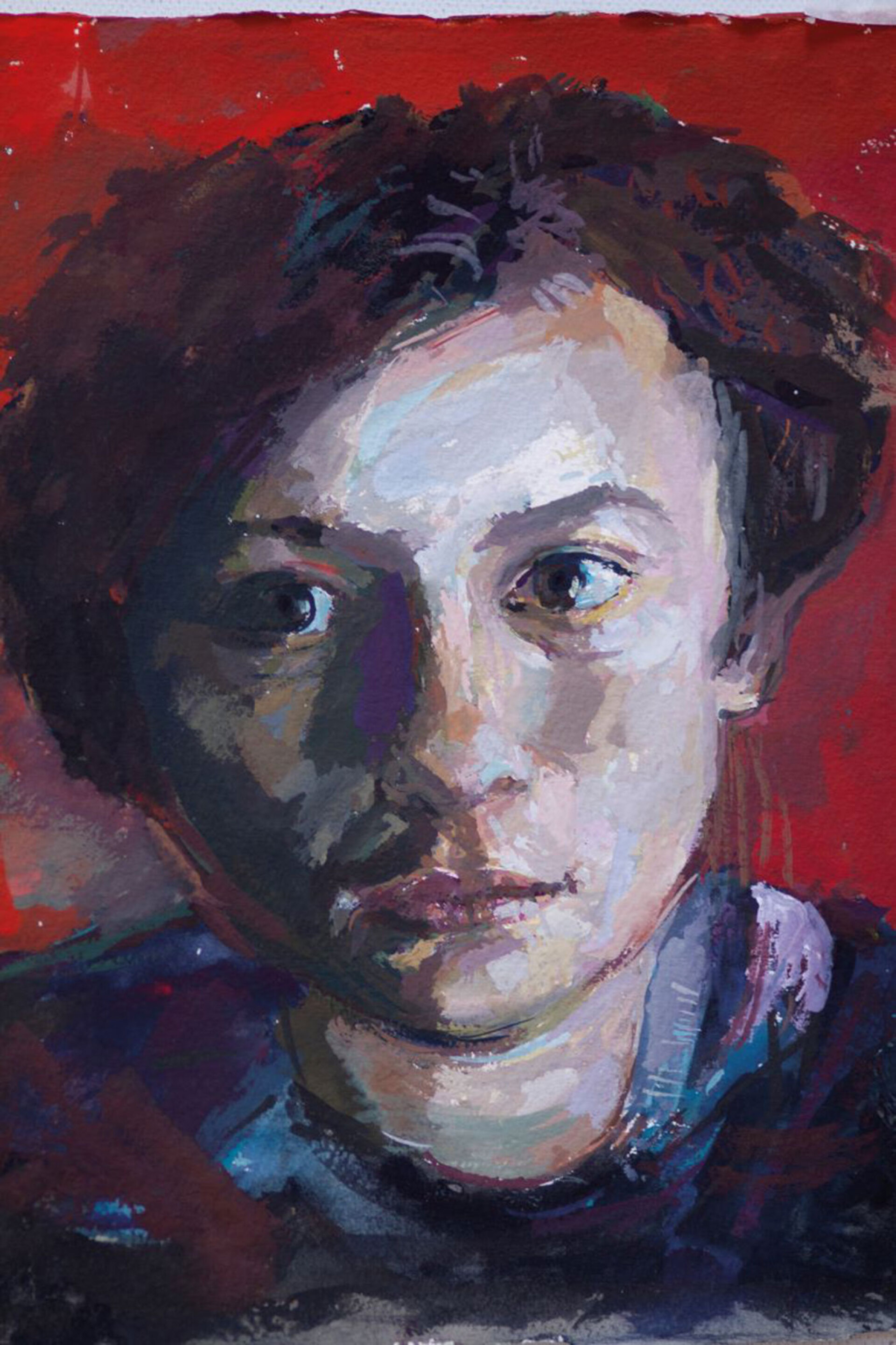 Δημήτρης Σεβαστάκης, «Η Στέλλα κόκκινη», 2015, τέμπερα σε χαρτί, 33 x 26 εκ.