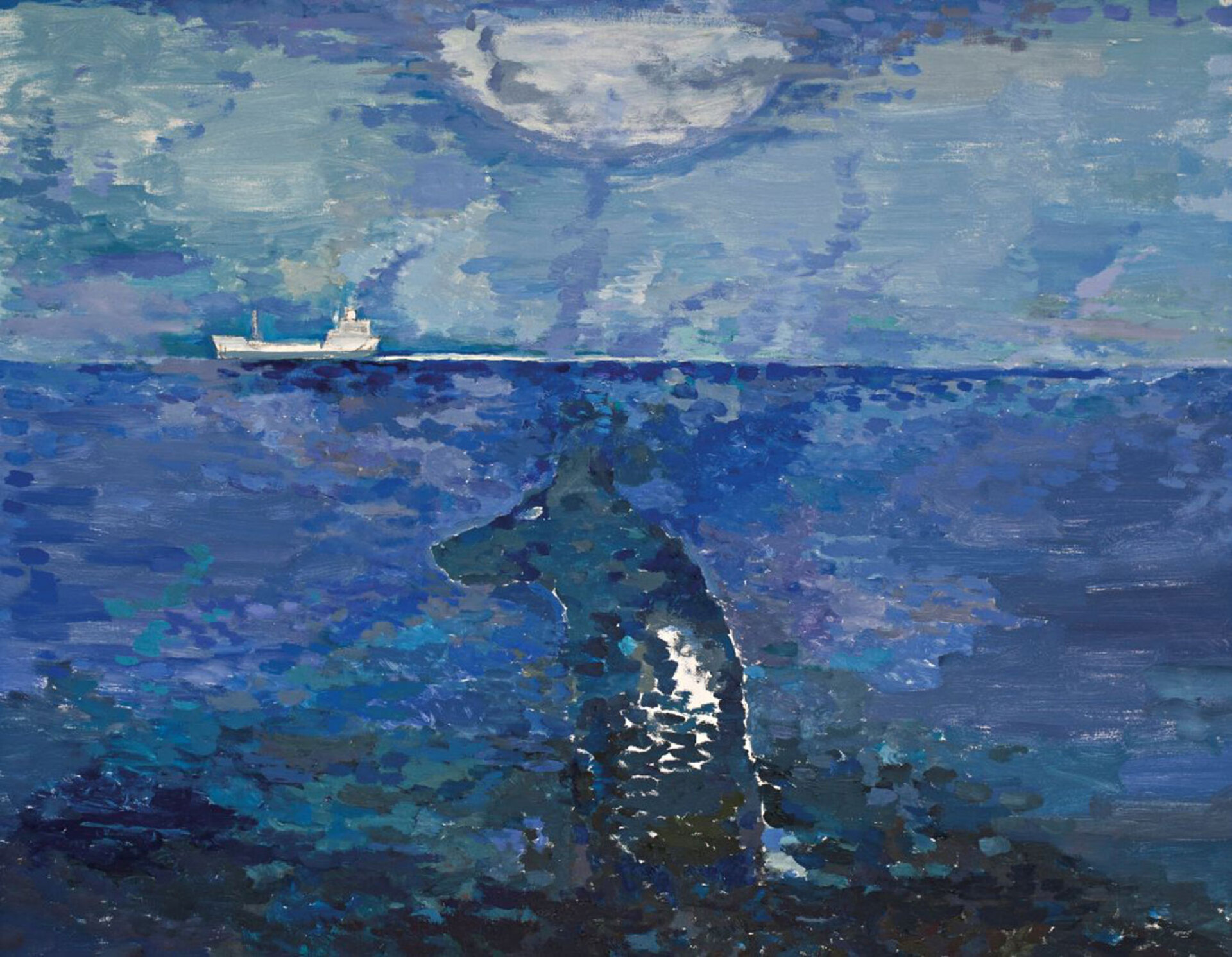 Δημήτρης Σεβαστάκης, «Το πρώτο μακρινό», 2020 - 25, λάδι σε μουσαμά, 80 x 100 εκ.