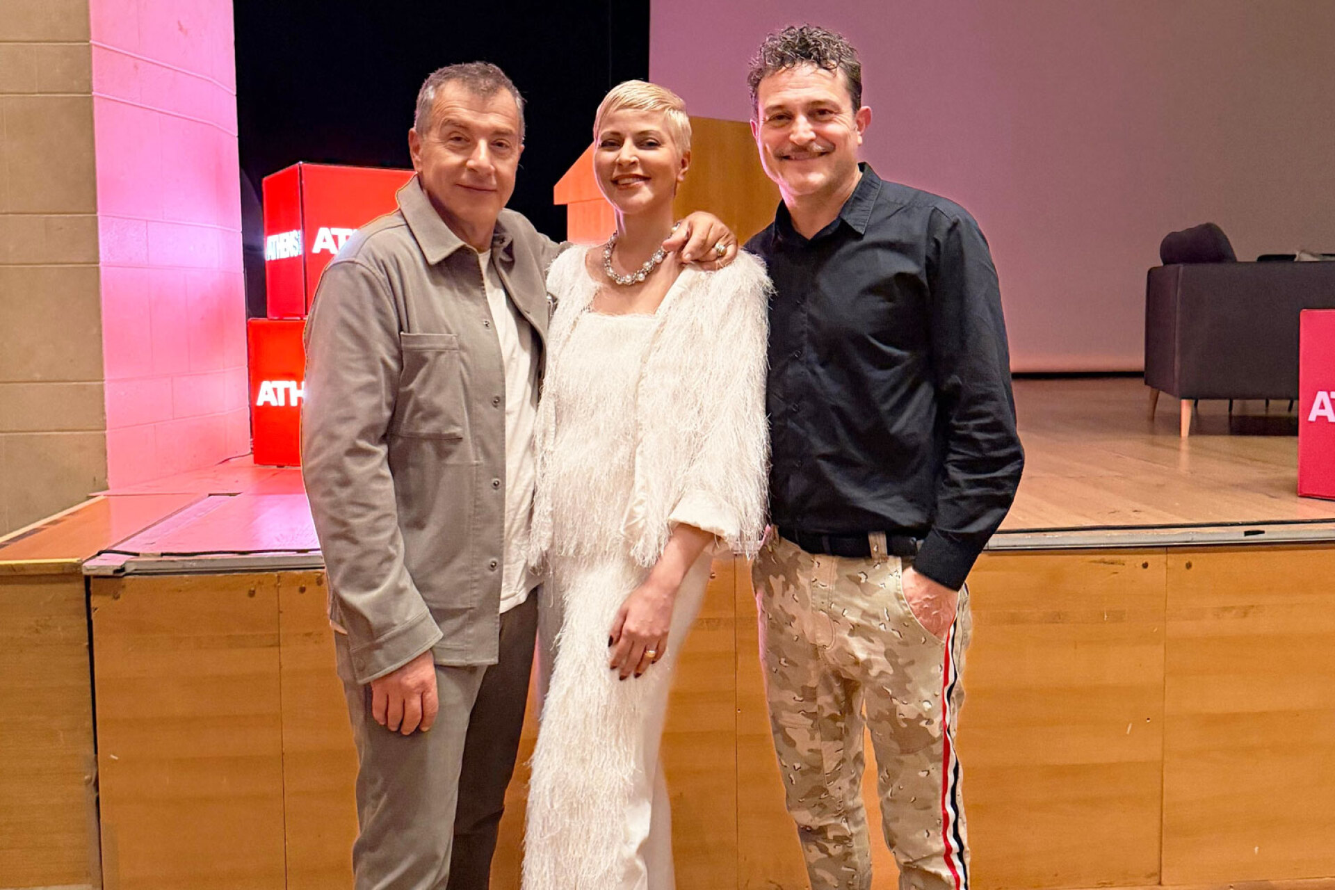 Σταύρος Θεοδωράκης, Φανή Σπυριδάκη, Γιώργος Καραμίχος