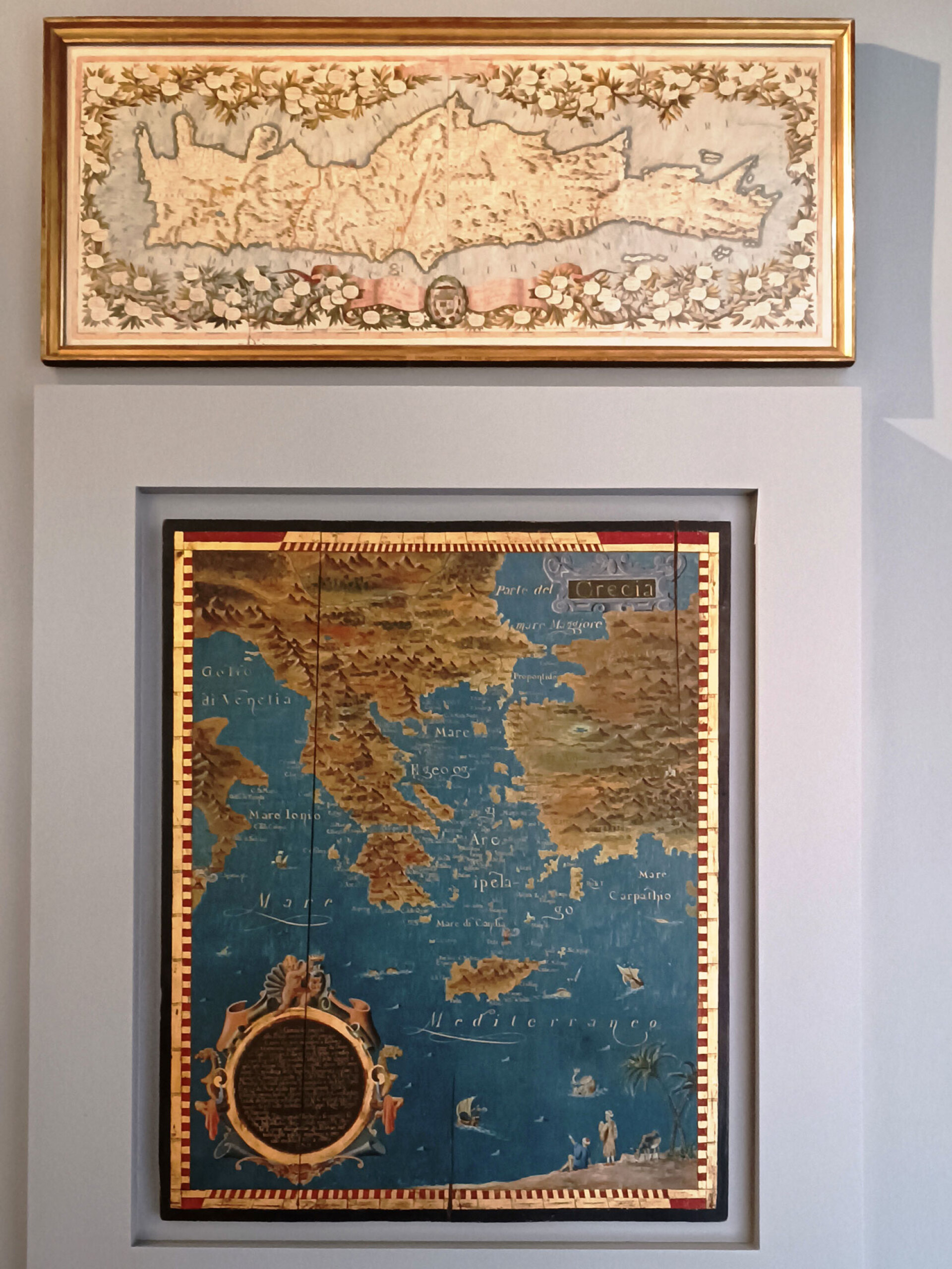 Xάρτης της Ελλάδας με ιταλικό υπομνηματισμό | Τέλος 17ου-αρχές 18ου αι.