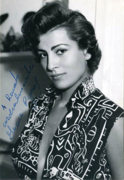 Αυτόγραφο της Ειρήνης Παππά για Ιταλό θαυμαστή τη δεκαετία του '50, όταν η Ιταλία την αποκαλούσε Irene nostra