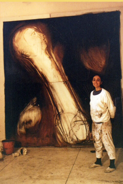 Η Βάνα Ξένου στο εργαστήριο της το 1995