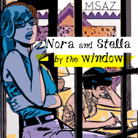 Nora and Stella by the window