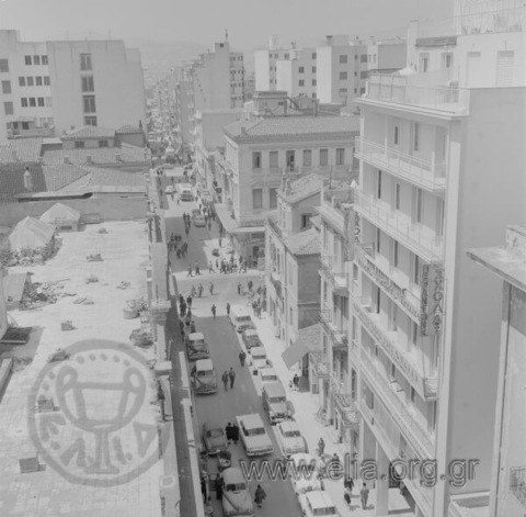 Οδός Ευριπίδου. Διασταύρωση με την οδό Αθηνάς, δεκαετία 1960