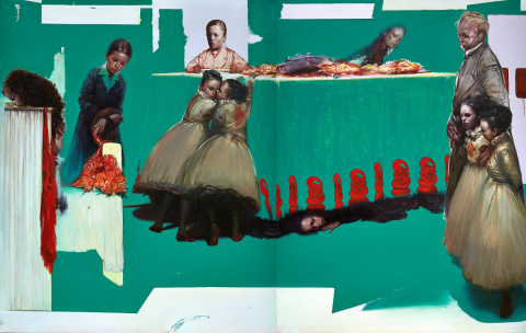Τάσος Μισούρας, Fluid Frames (diptych), 2015, Ακρυλικό και λάδι σε καμβά