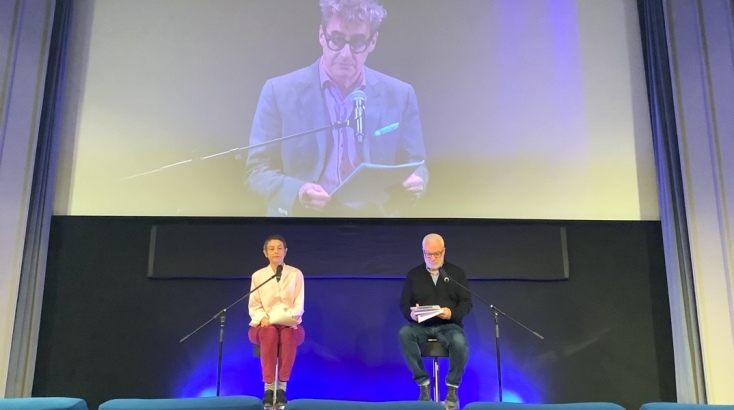 Η πρόεδρος Ελίζ Ζαλαντό, ο επικεφαλής του προγράμματος Γιώργος Κρασσακόπουλος, ο καλλιτεχνικός διευθυντής Ορέστης Ανδρεαδάκης, 