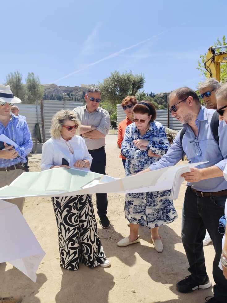 Αυτοψία της Υπουργού Πολιτισμού Λίνας Μενδώνη στην Αρχαία Αγορά