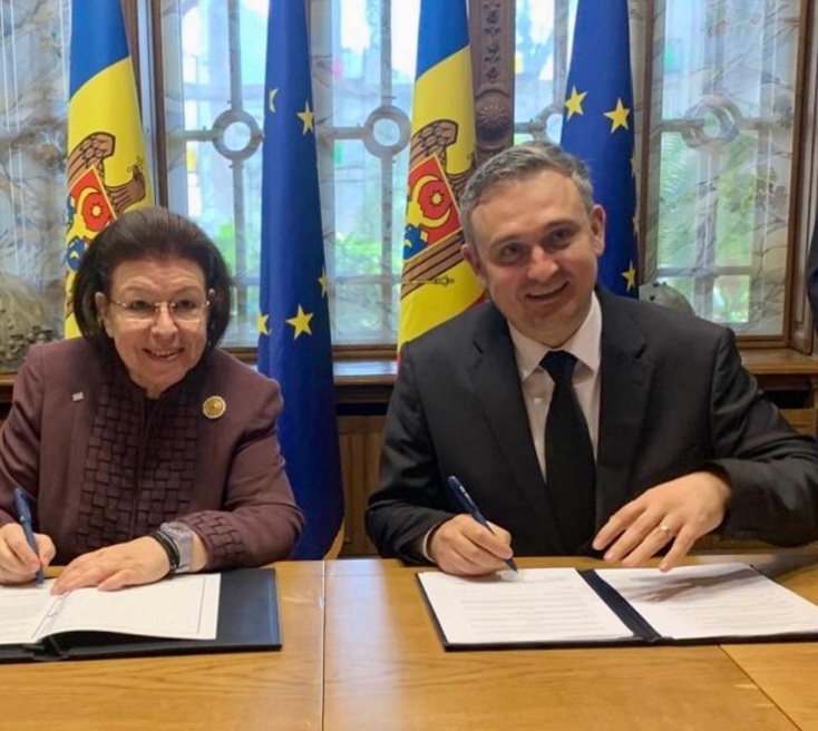 Υπογραφή  Μνημονίου κατανόησης από την Υπουργό Πολιτισμού Λίνα Μενδώνη και τον Υπουργό Πολιτισμού της Μολδαβίας Cristian Jardan 