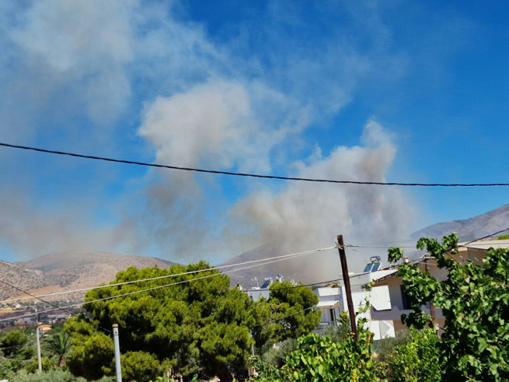 Μεγάλη φωτιά στη Φέριζα Σαρωνικού