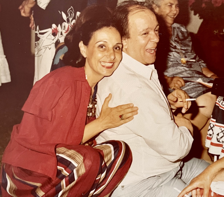 Με τον άντρα της Παναγή Ψωμόπουλο.