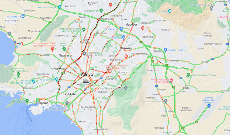 Κίνηση στους δρόμους της Αθήνας